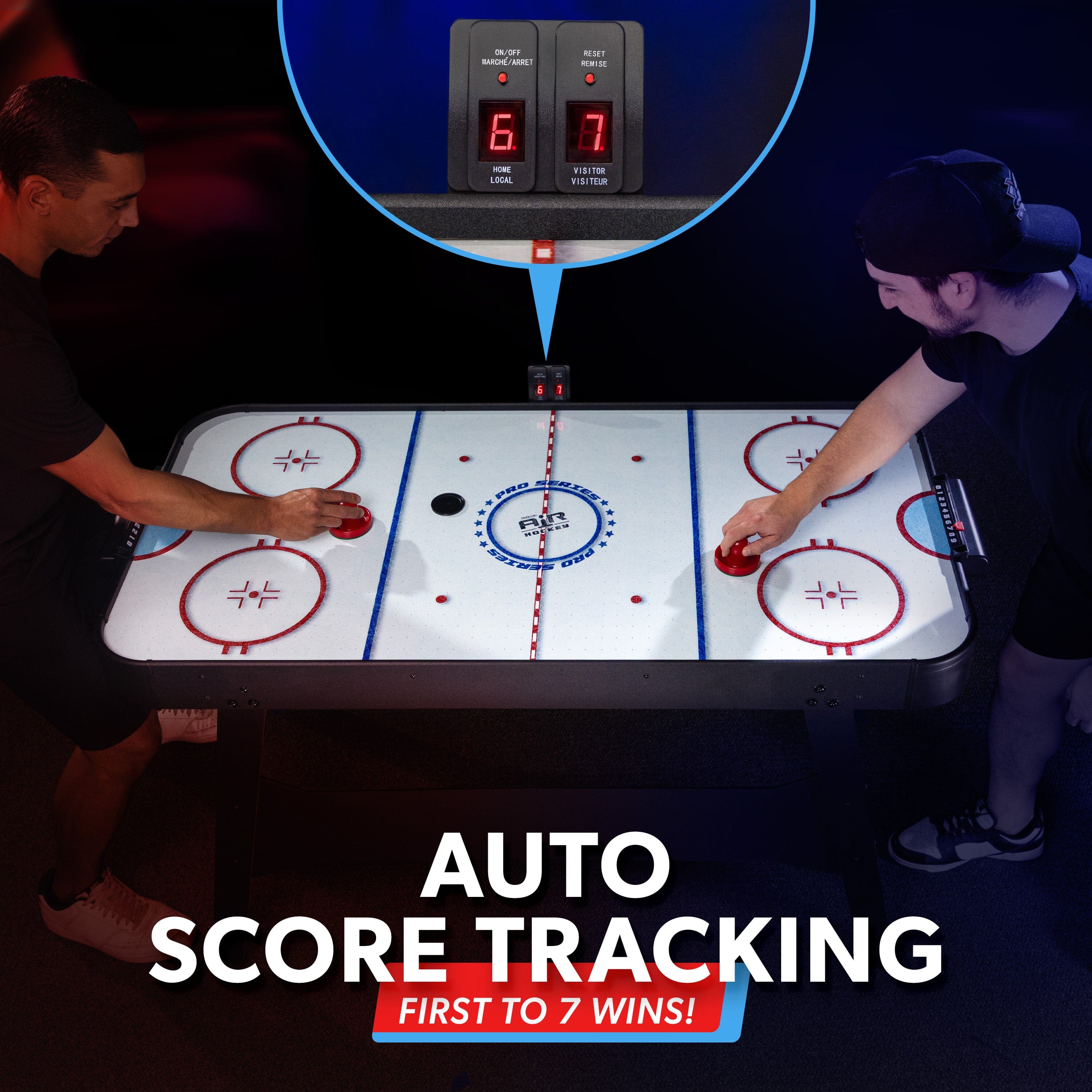 GoSports 54 Inch Air Hockey Arcade Table for Kids & Adults - Oak or Black