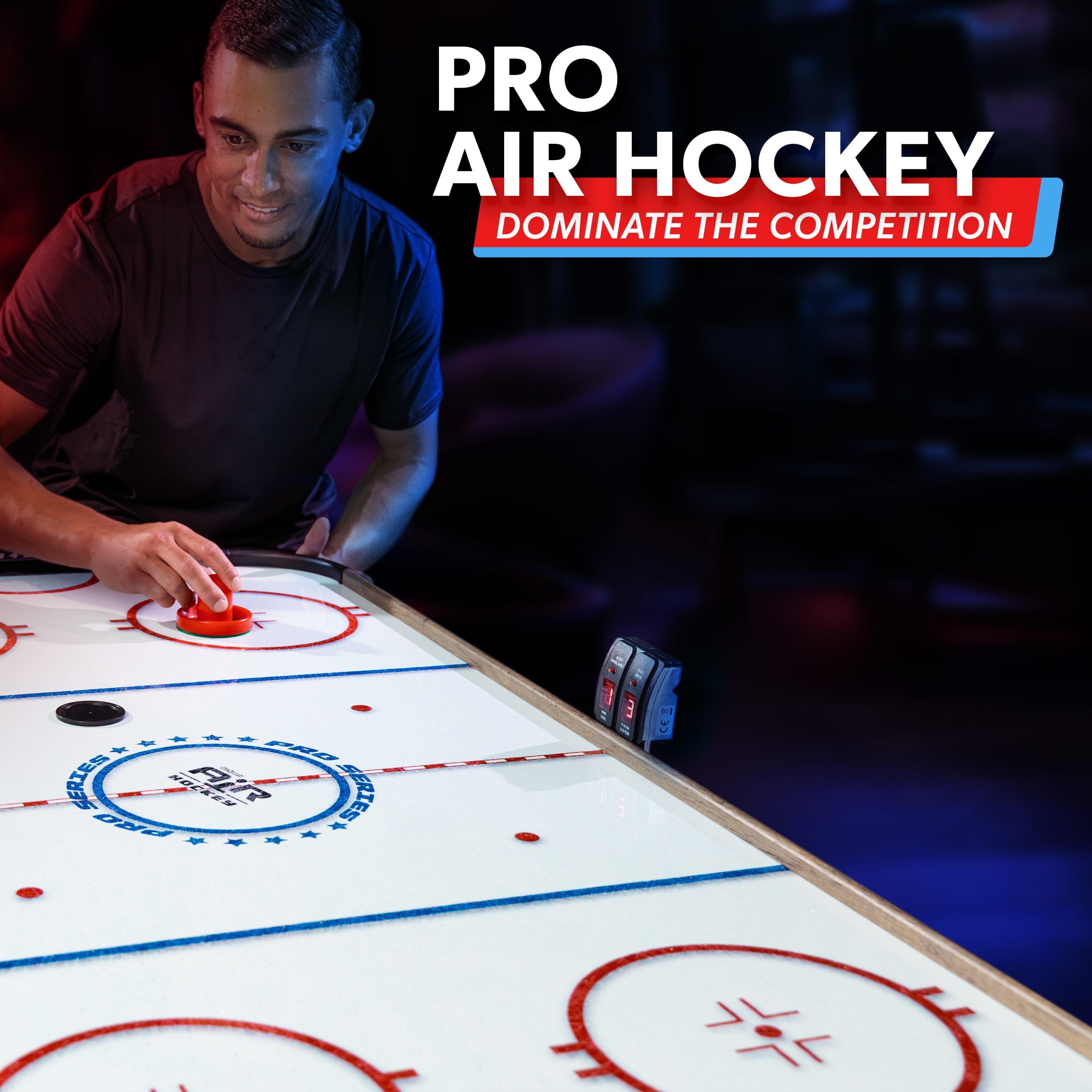 GoSports 54 Inch Air Hockey Arcade Table for Kids & Adults - Oak or Black