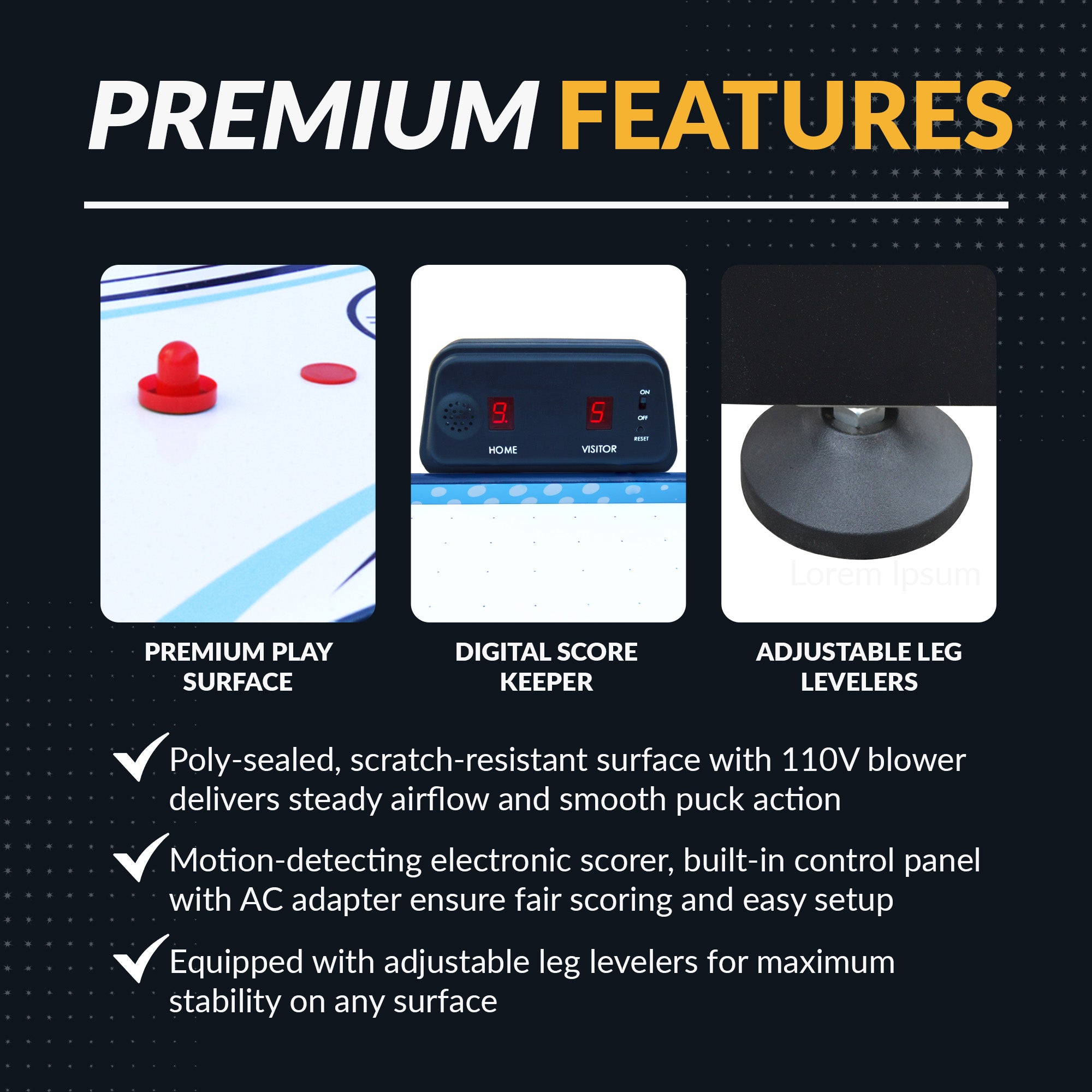 Enforcer 66” Air Hockey Table with LED Scoring