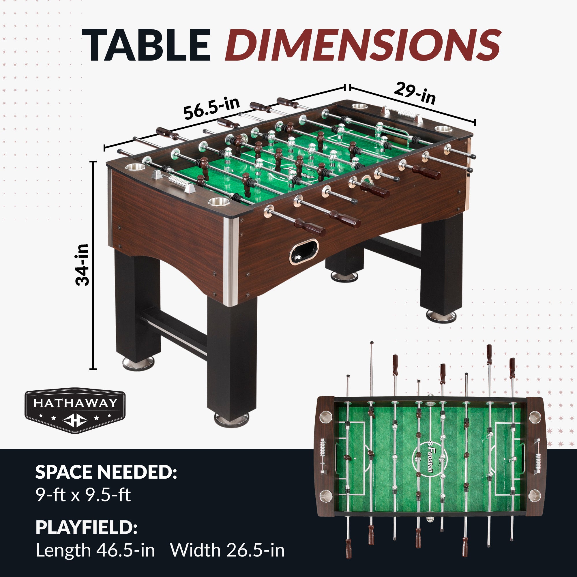 Primo 56" Foosball Table – Furniture Style Game Room Table