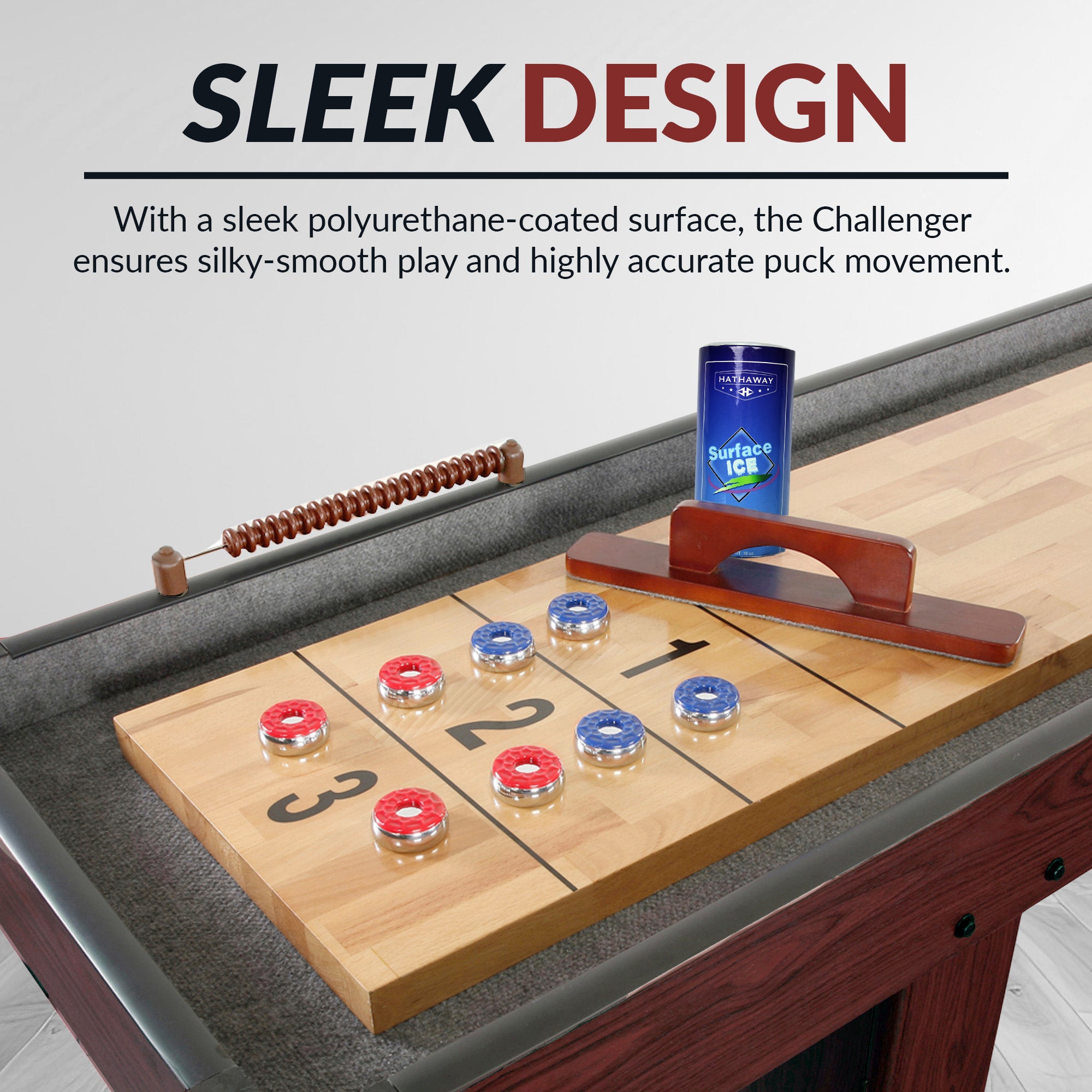 Challenger 9 ft Shuffleboard Table – Dark Cherry Finish