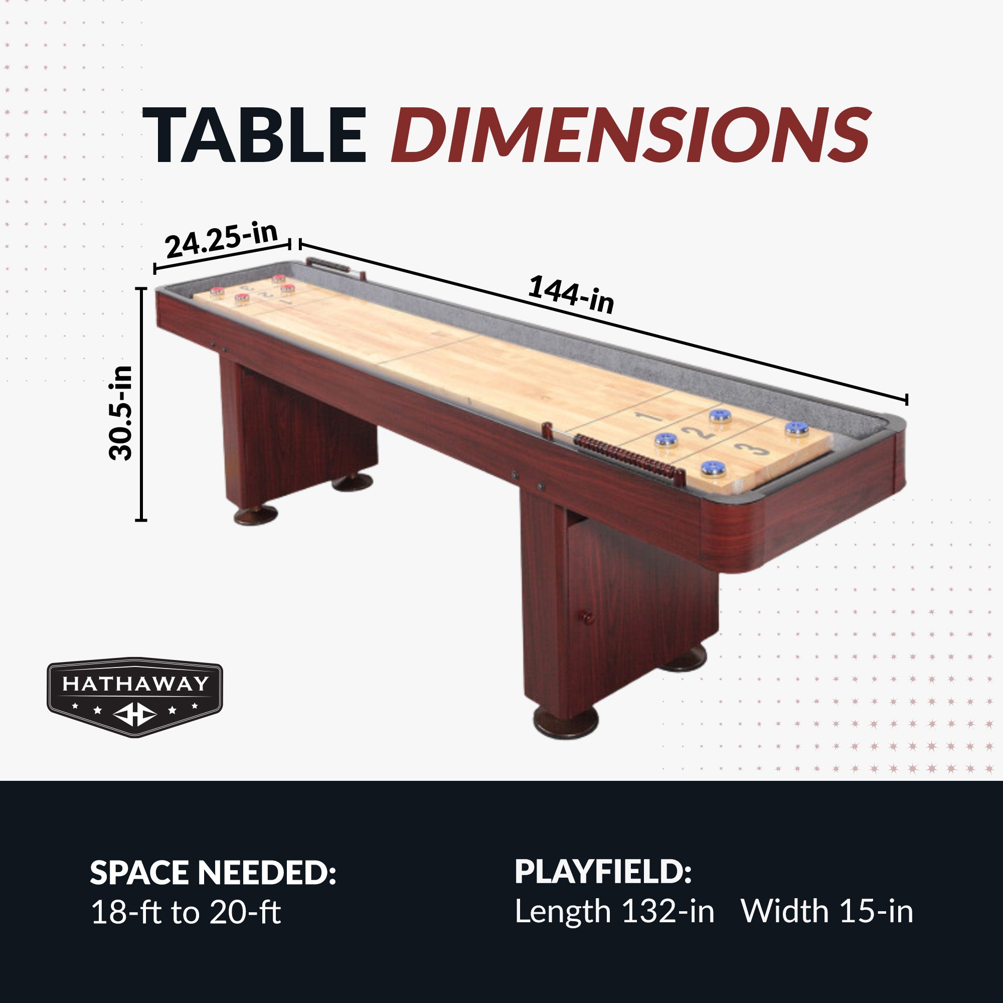 Challenger 12 ft Shuffleboard Table โ Dark Cherry Finish