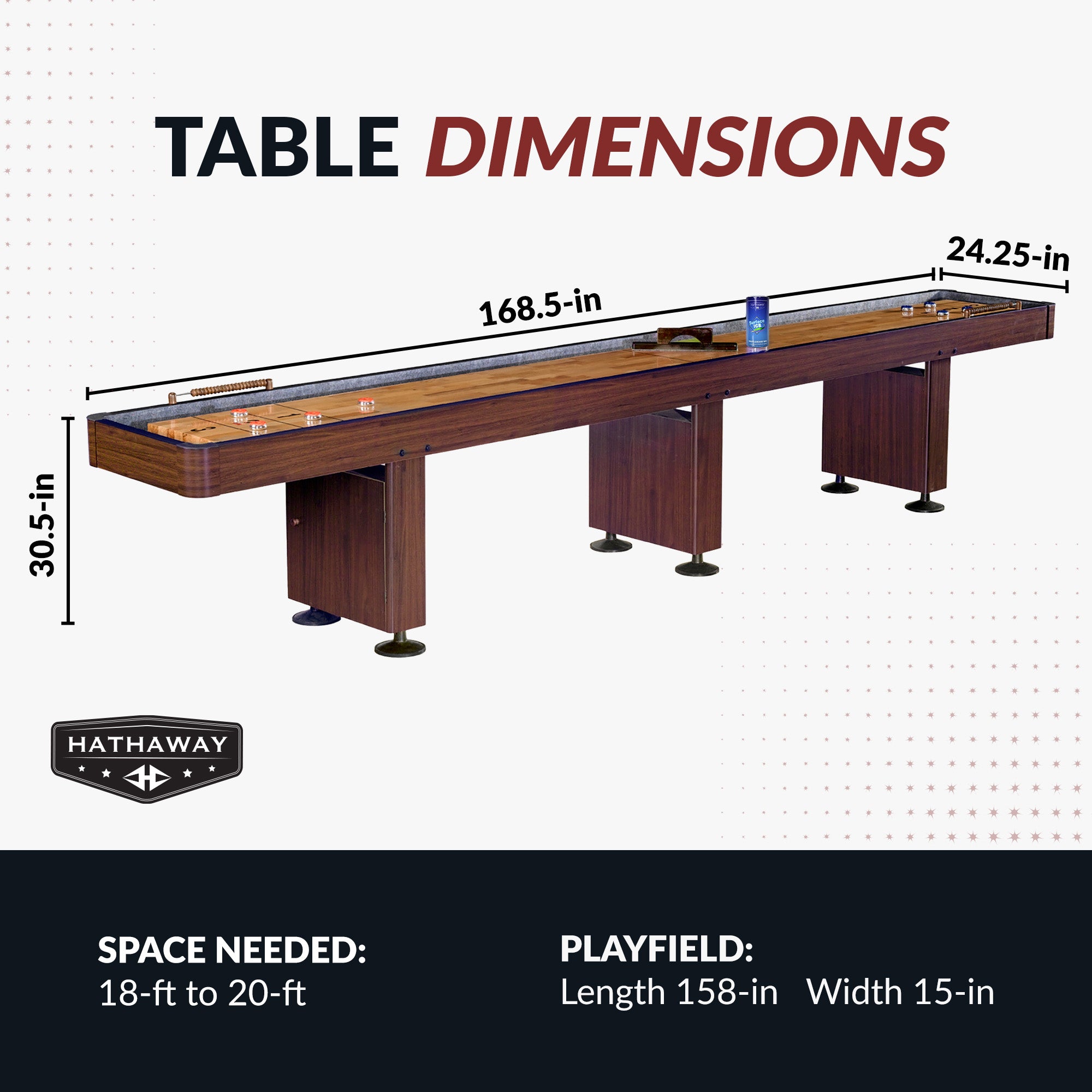 Challenger 14 ft Shuffleboard Table β Walnut Finish
