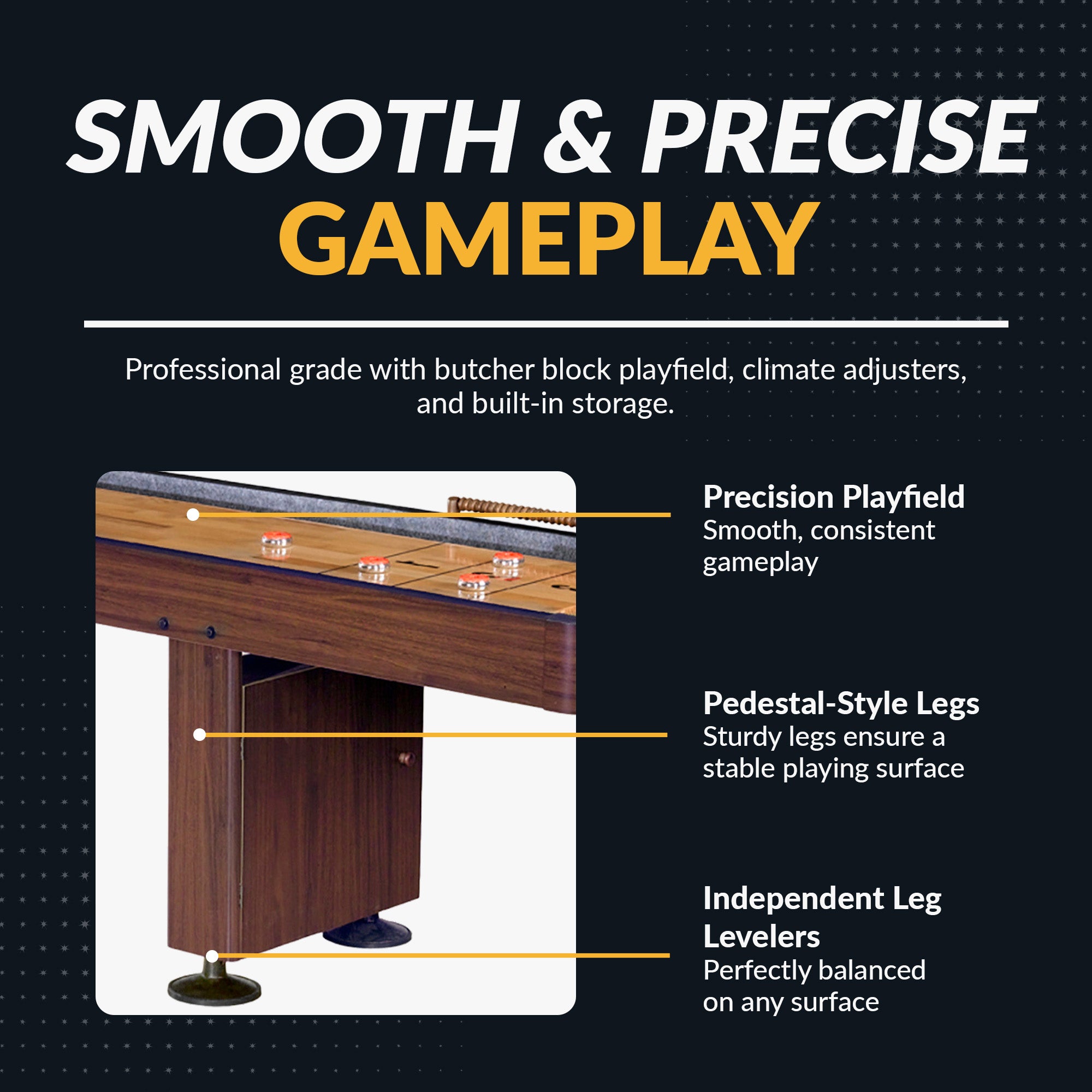 Challenger 14 ft Shuffleboard Table – Walnut Finish