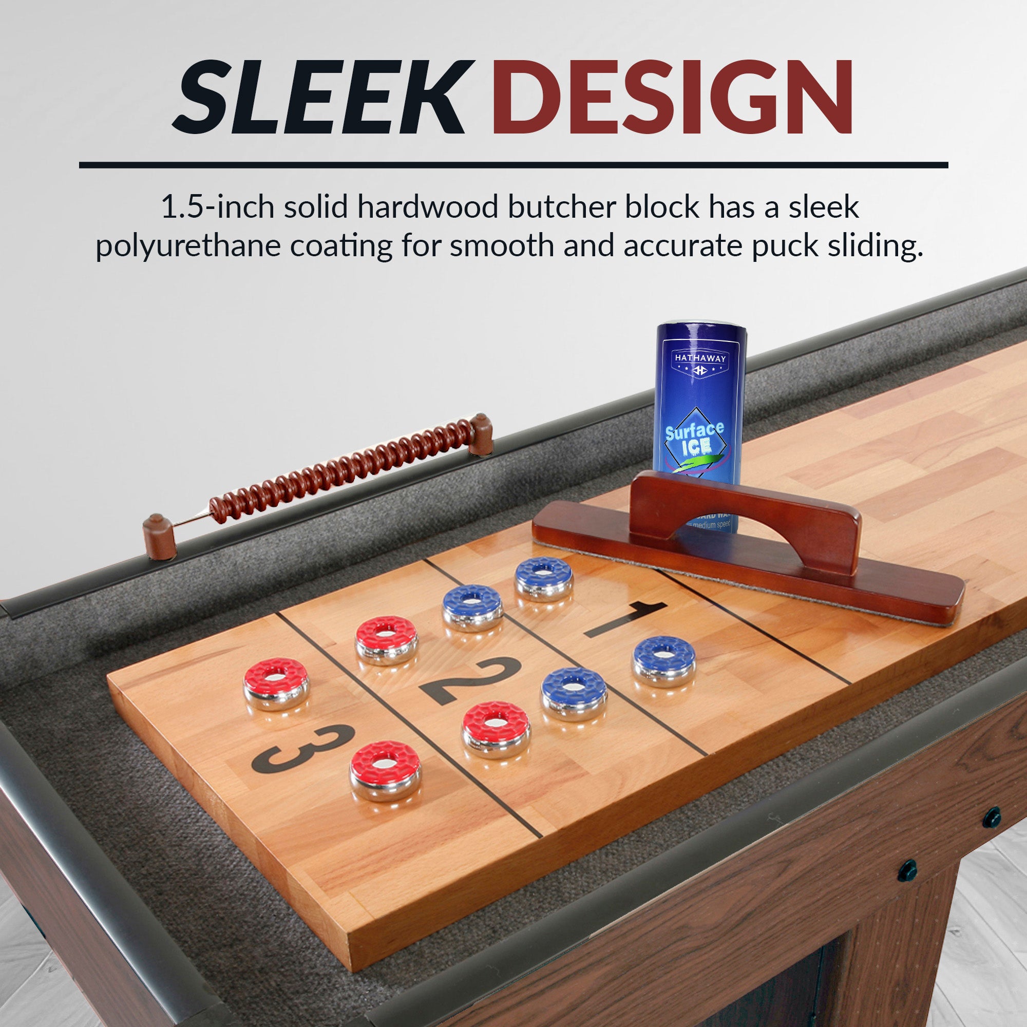 Challenger 9 ft Shuffleboard Table – Walnut Finish