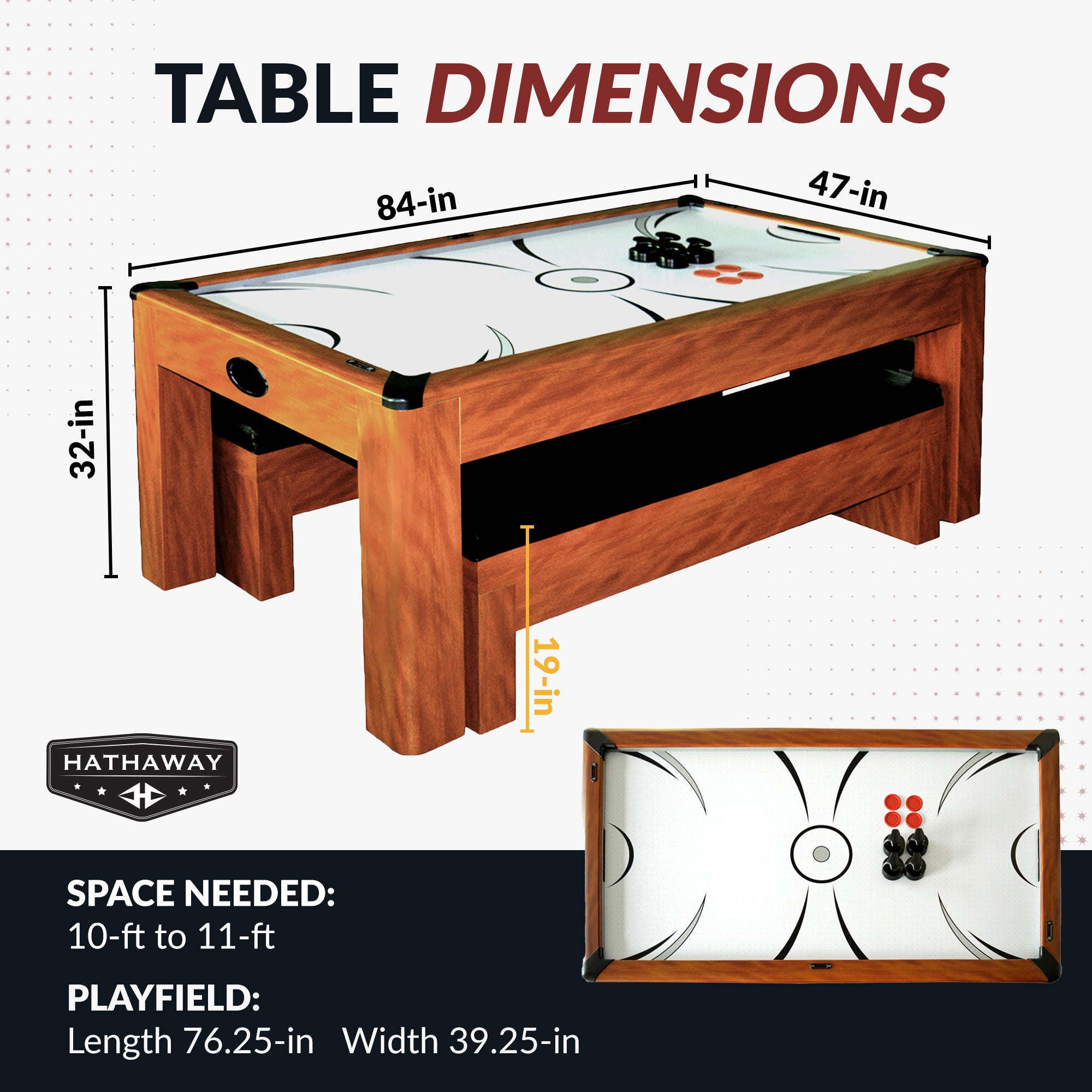Sherwood 7 ft Air Hockey Table Combo Set with Benches