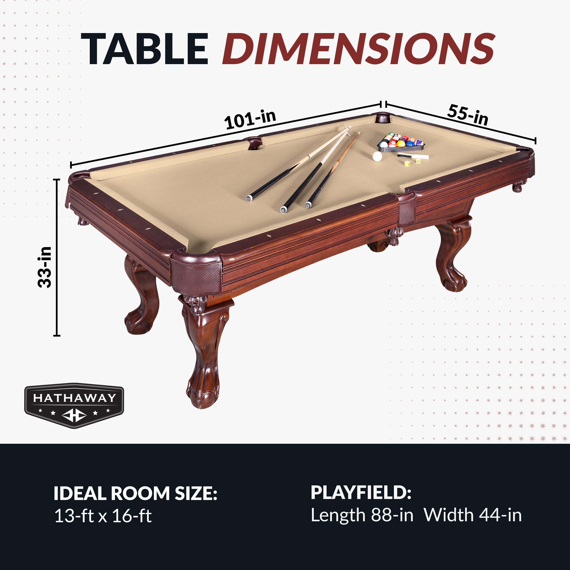 Augusta 8 ft Pool Table ā Walnut Finish with Camel Felt