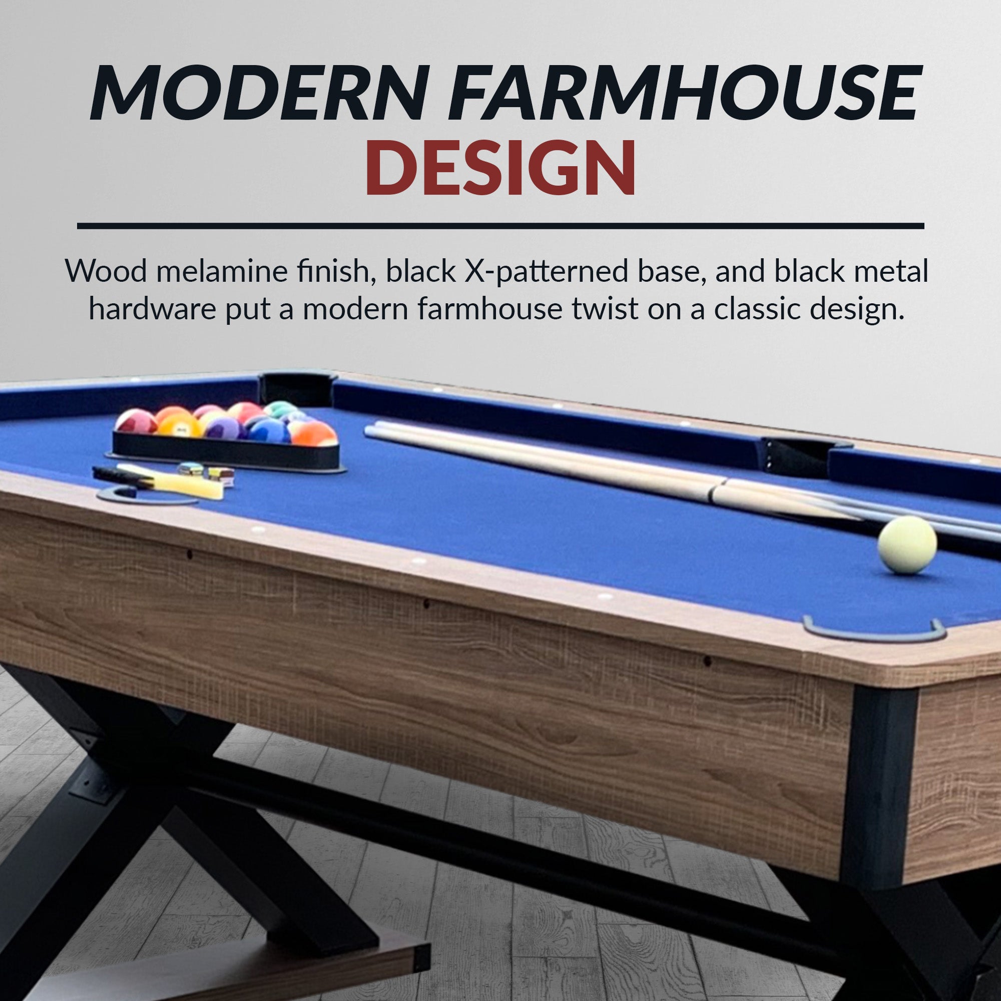 Excalibur 7 ft Pool Table – Driftwood Finish with Blue Felt