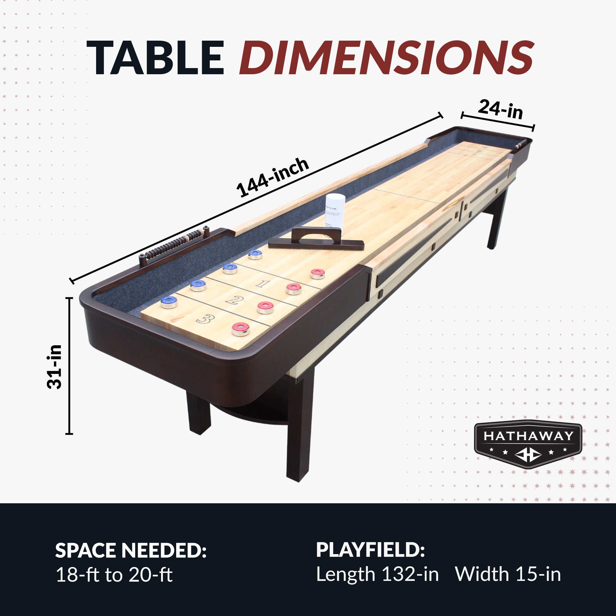 Merlot 12 ft Shuffleboard Table – Espresso Finish