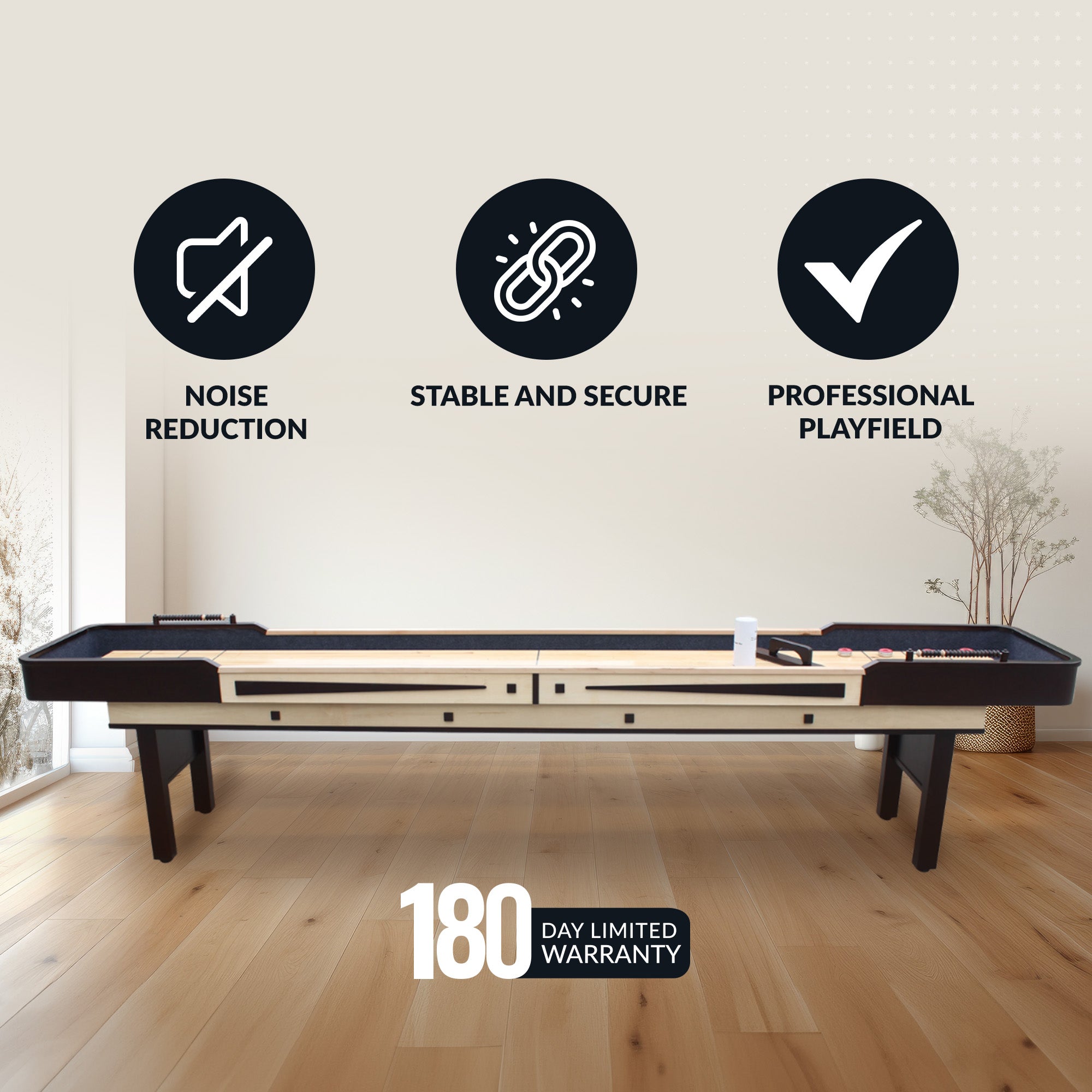 Merlot 12 ft Shuffleboard Table – Espresso Finish