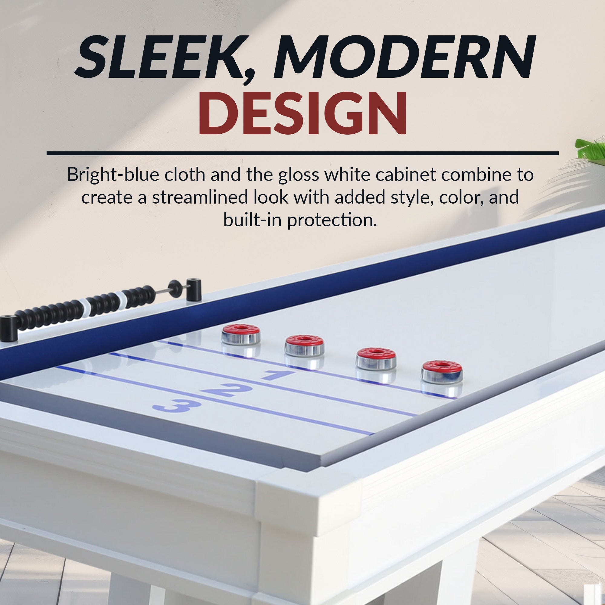 Crestline 12 ft Outdoor Shuffleboard Table – White Finish