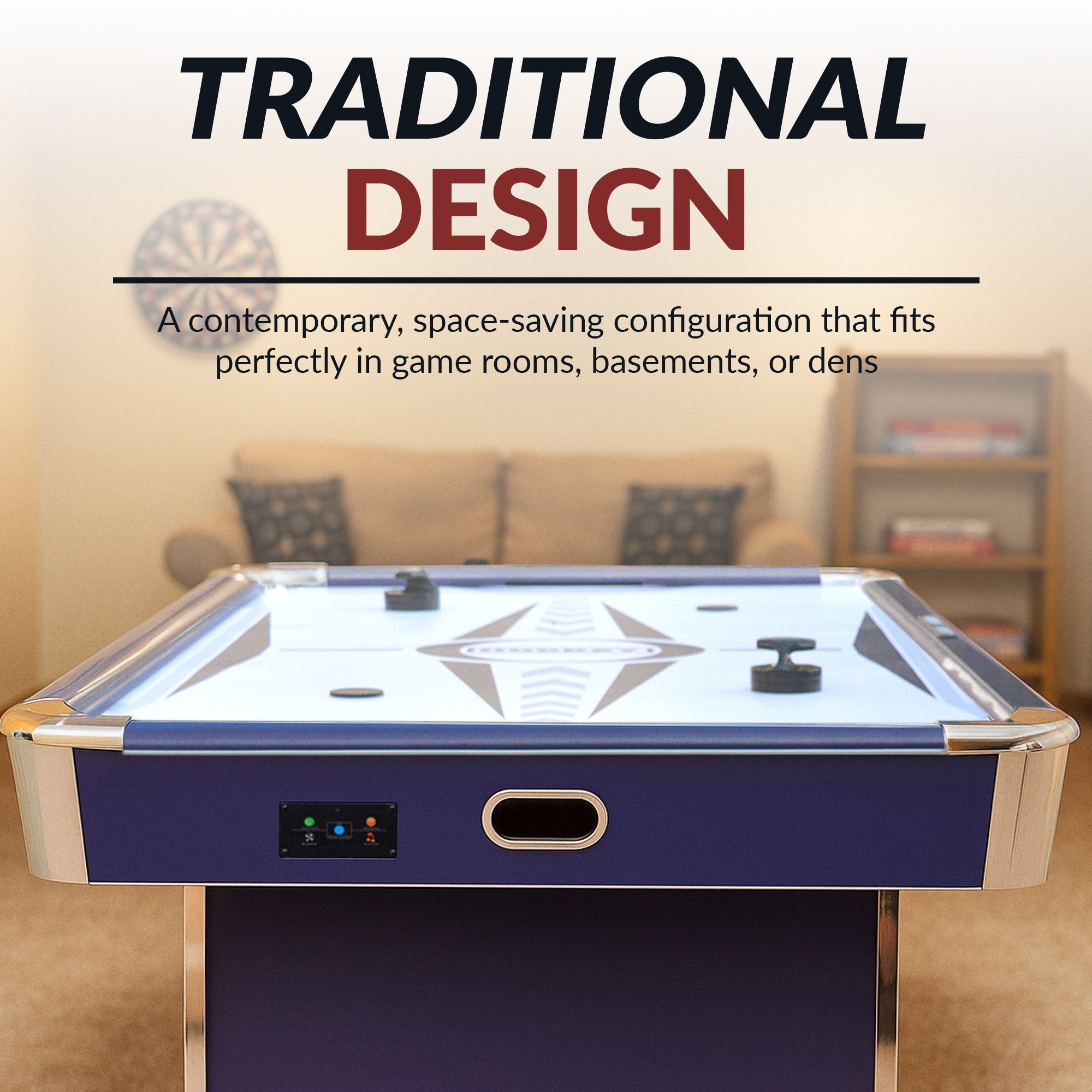 Phantom II 90” Air Hockey Table with LED Scoring & Lights