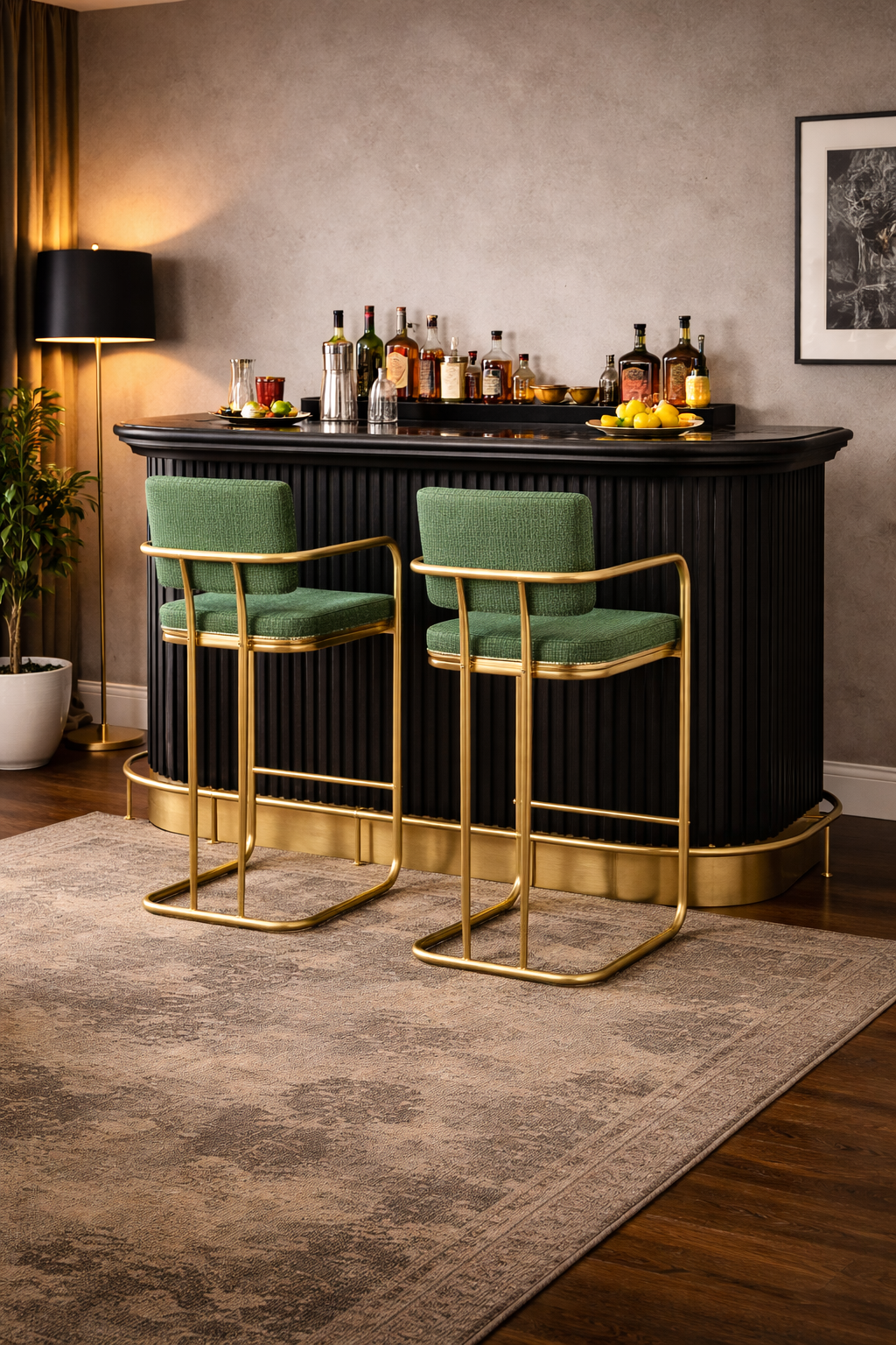 Prohibition Bar Stool with Arms