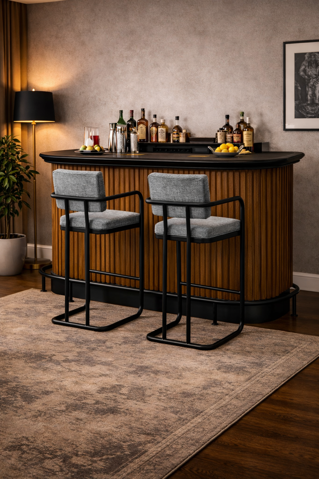 Prohibition Bar Stool with Arms