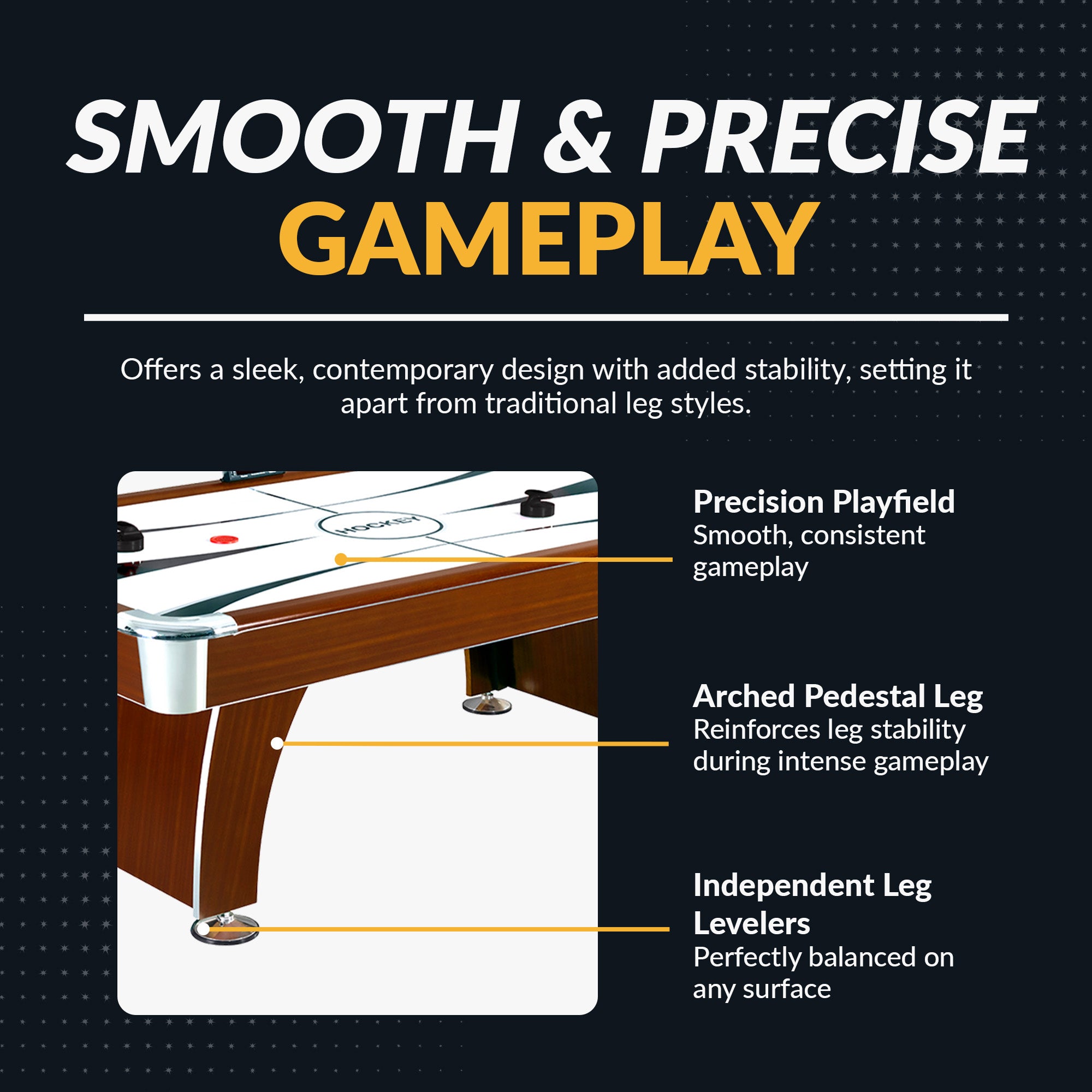 Brentwood 90” Air Hockey Table with LED Scoring & Sound
