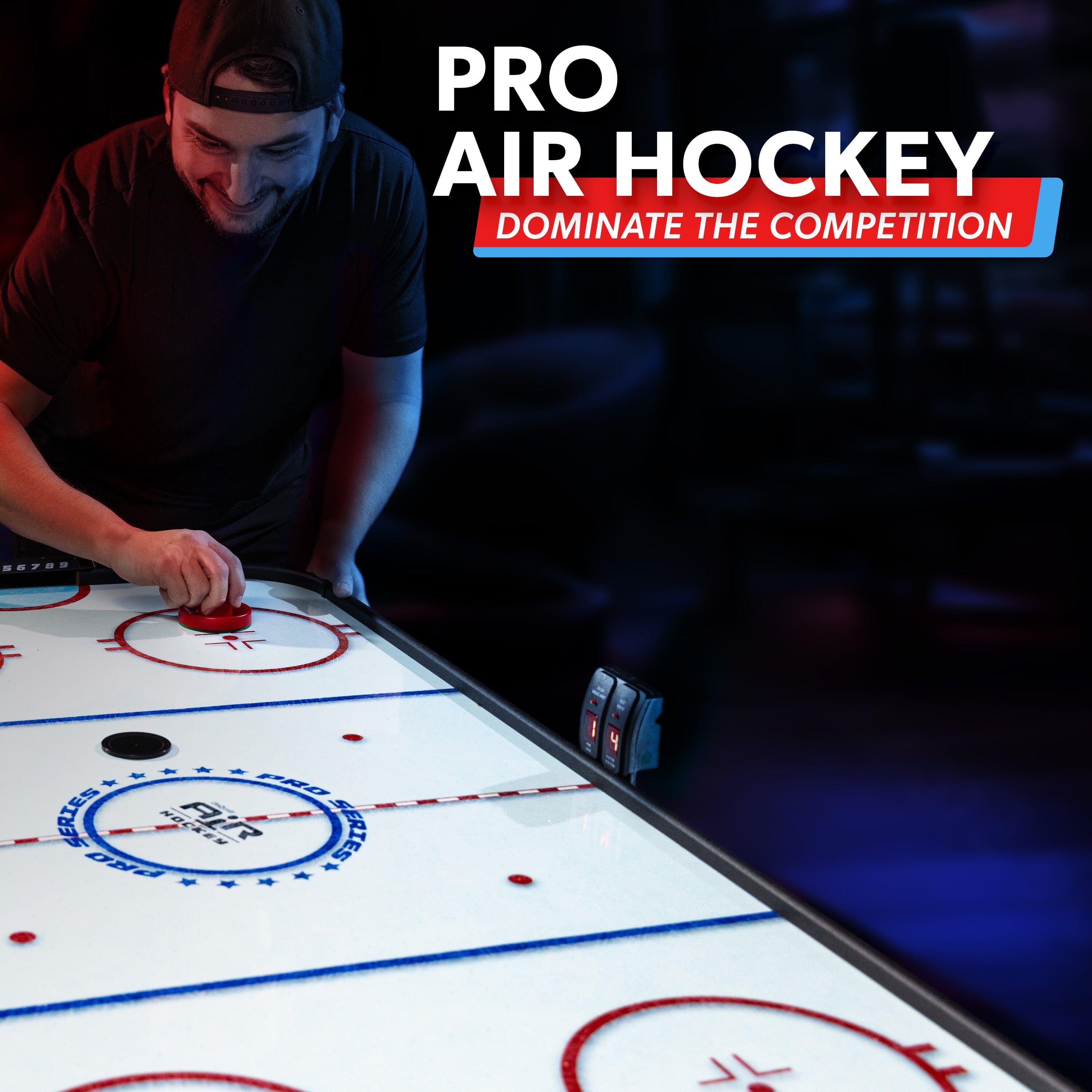 GoSports 54 Inch Air Hockey Arcade Table for Kids & Adults - Oak or Black