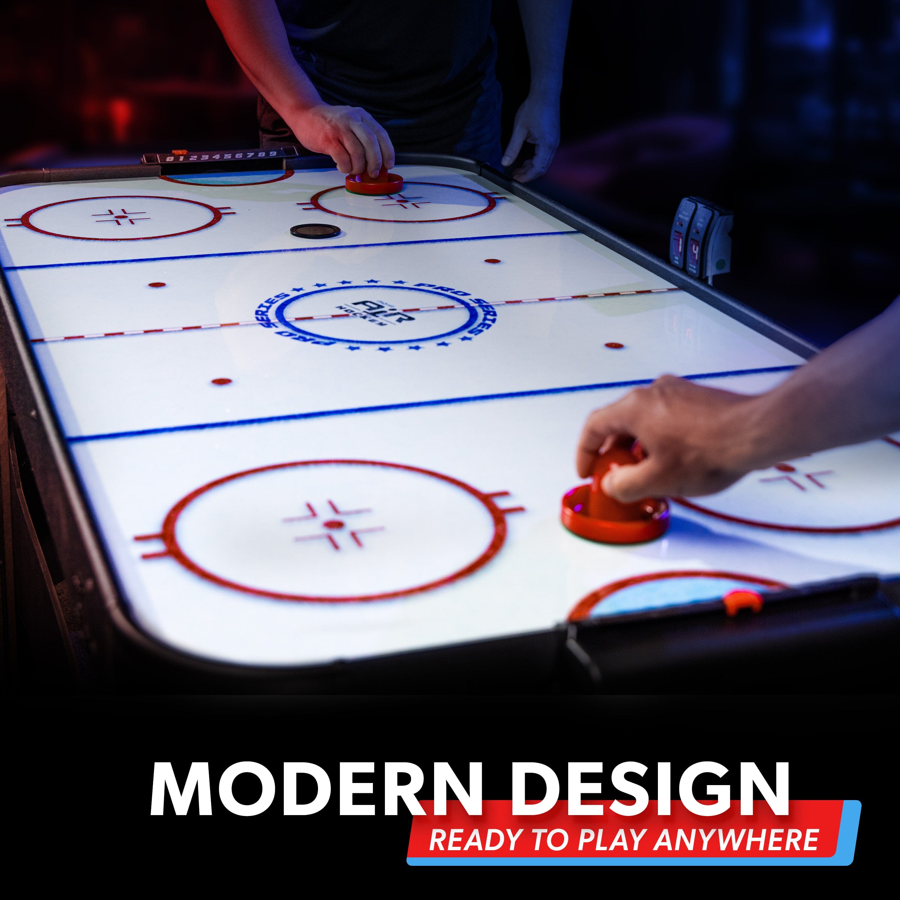 GoSports 54 Inch Air Hockey Arcade Table for Kids & Adults - Oak or Black