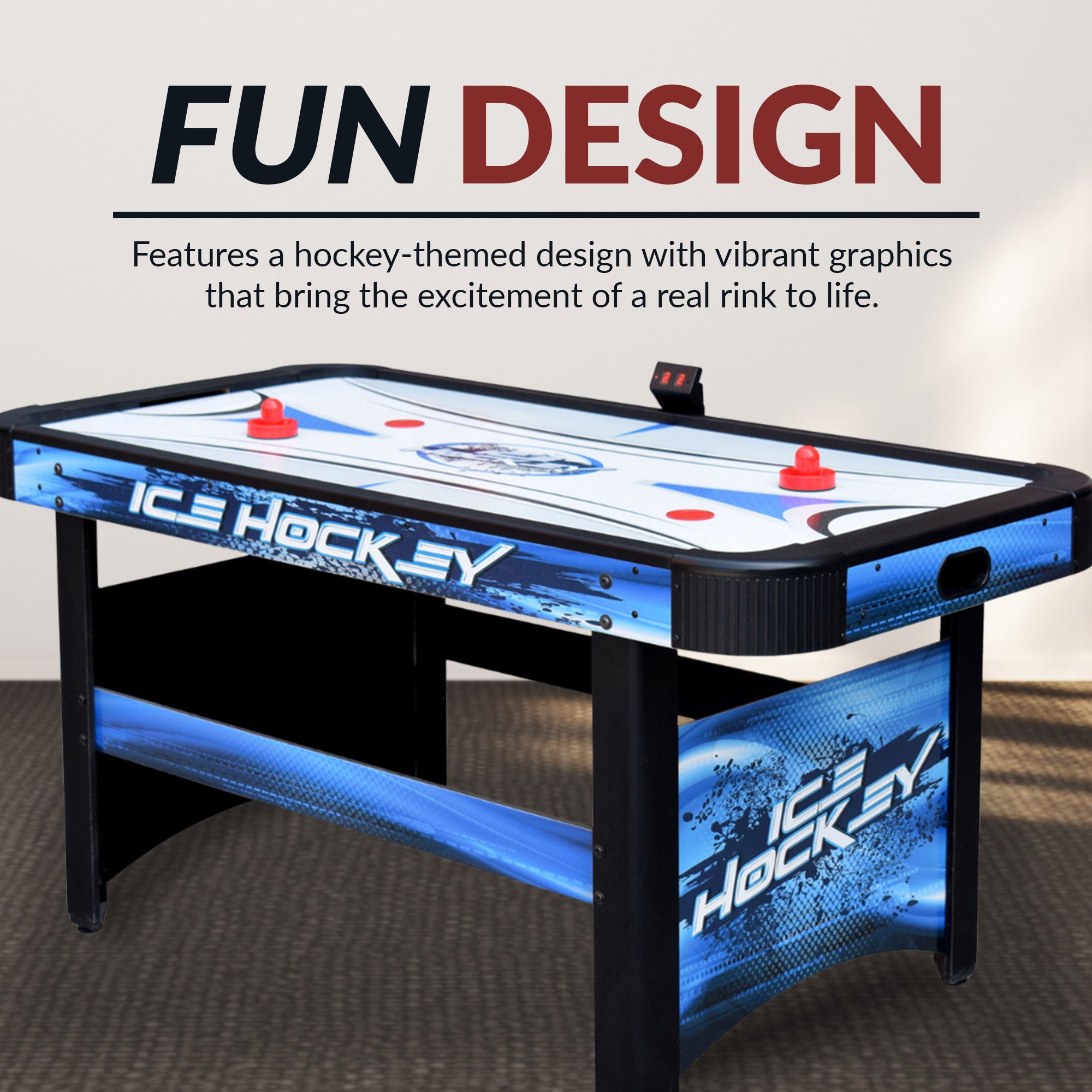 Face-Off 60” Air Hockey Table with LED Scoring