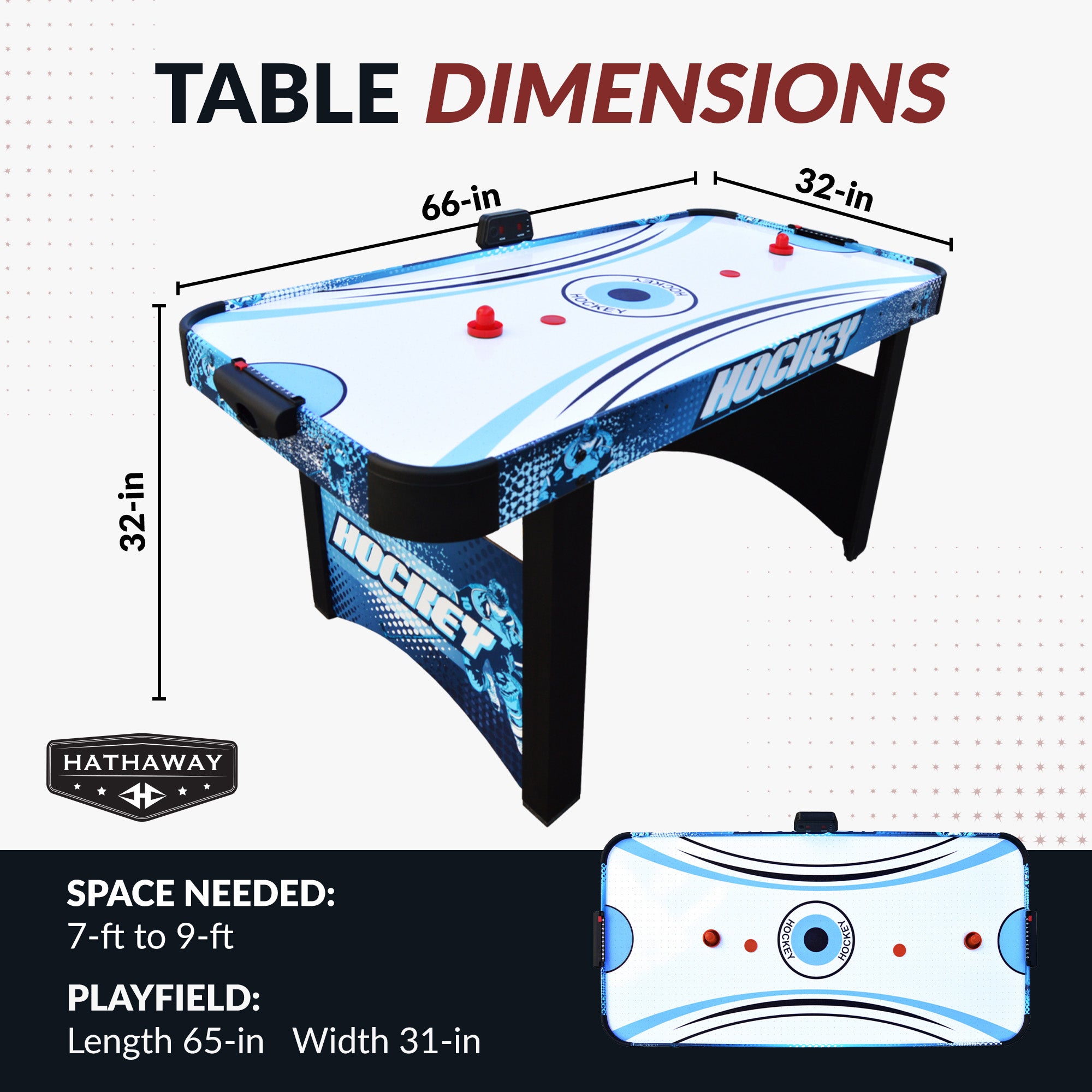 Enforcer 66” Air Hockey Table with LED Scoring