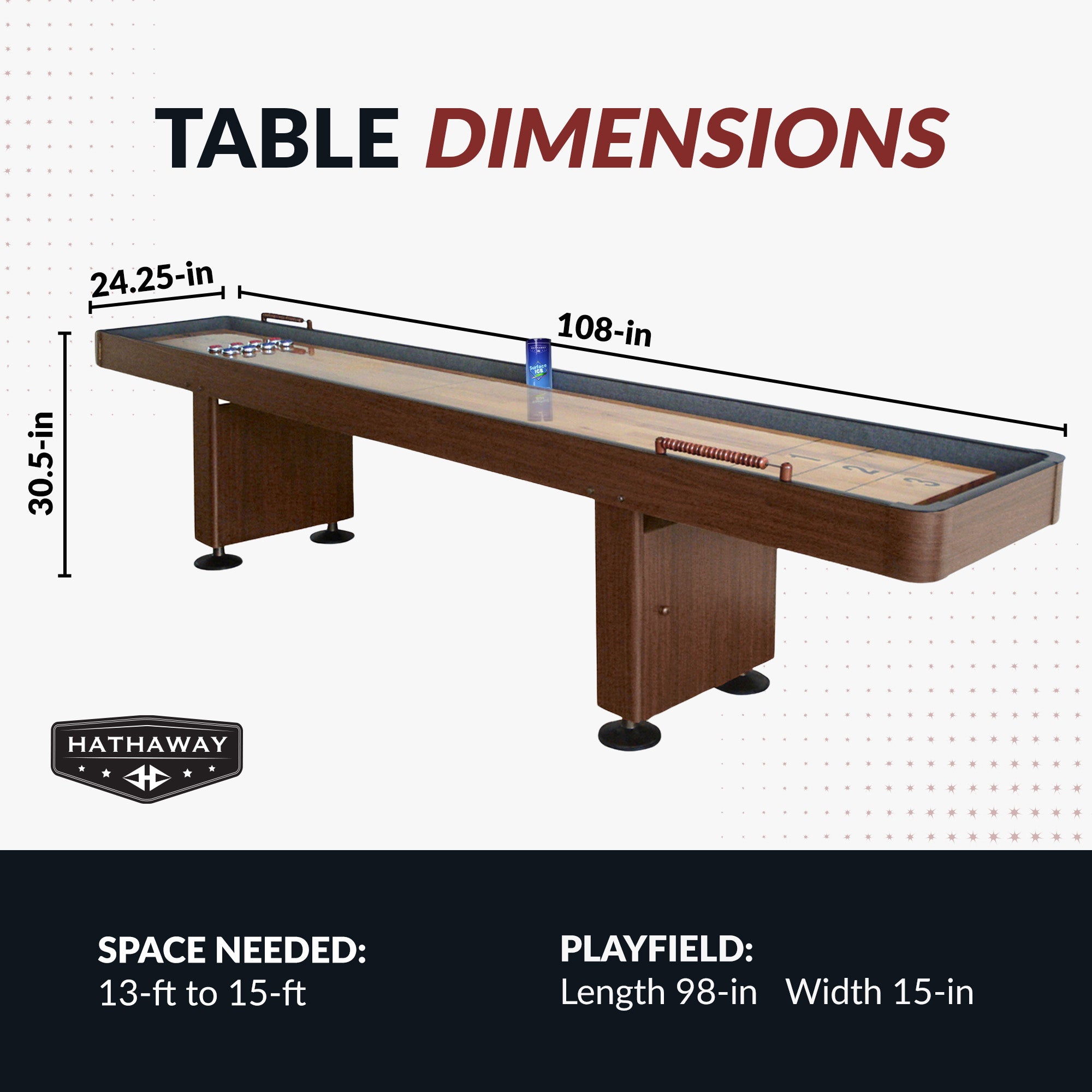 Challenger 9 ft Shuffleboard Table – Walnut Finish