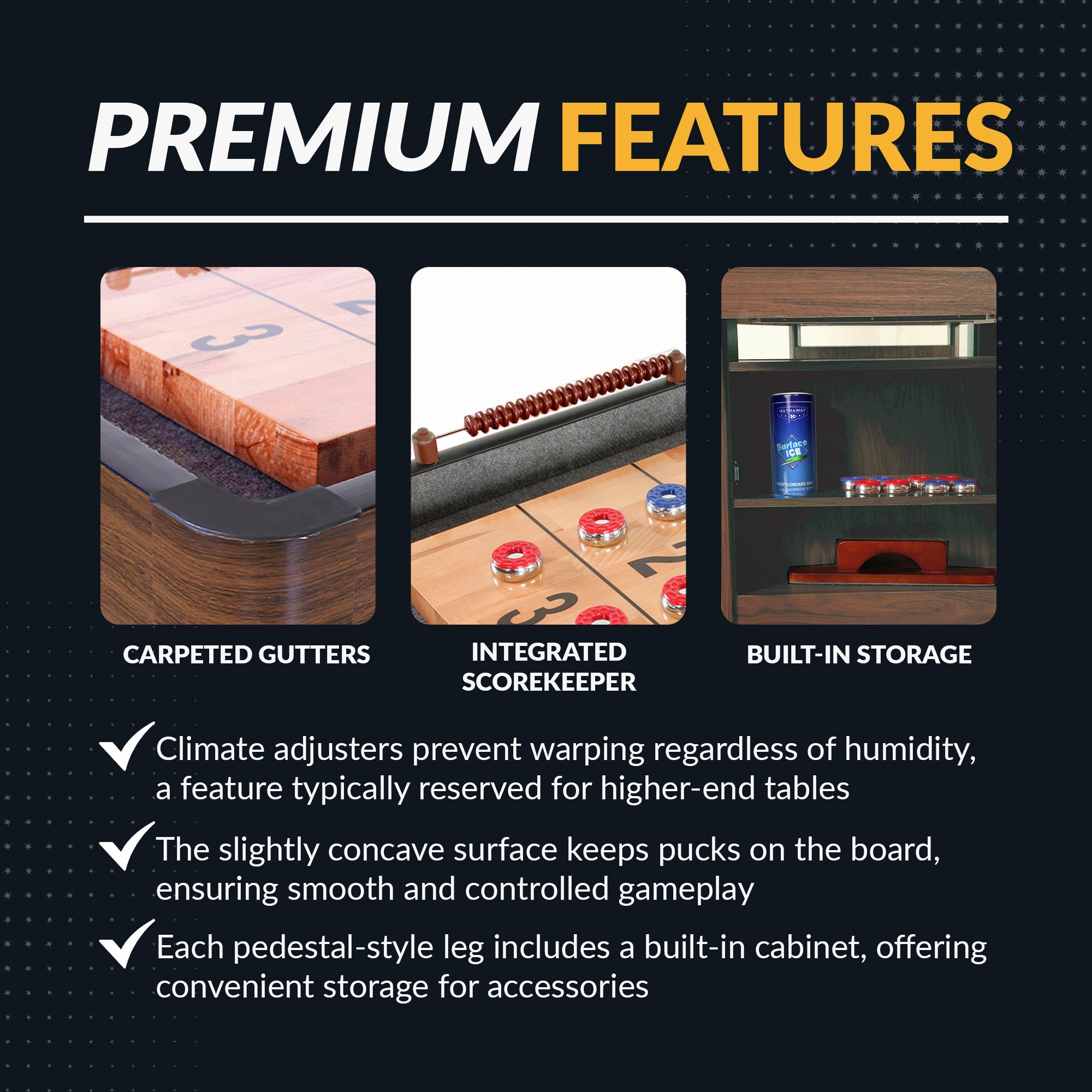 Challenger 9 ft Shuffleboard Table – Walnut Finish