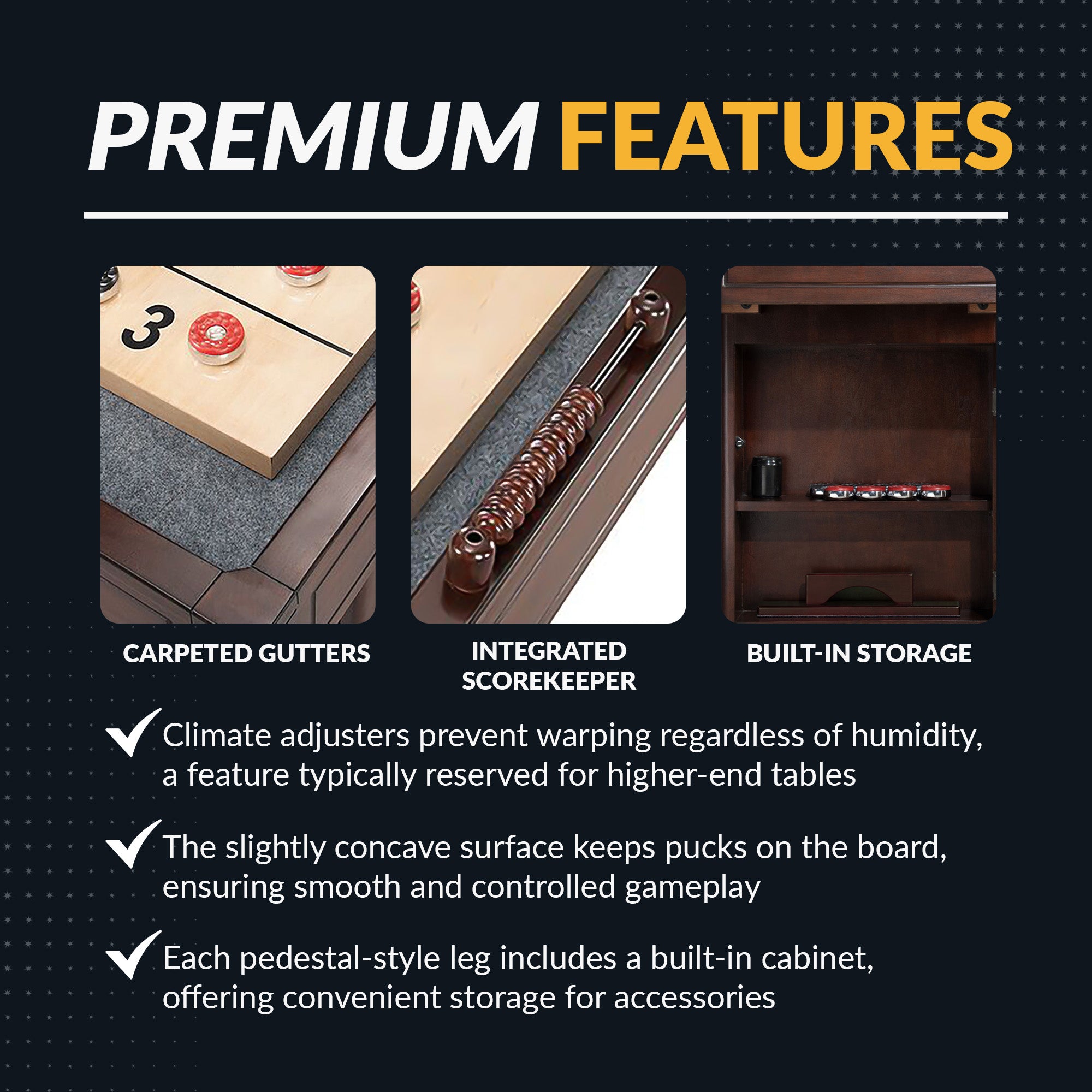 Austin 9 ft Shuffleboard Table with Bowling Pin Set – Mahogany Finish