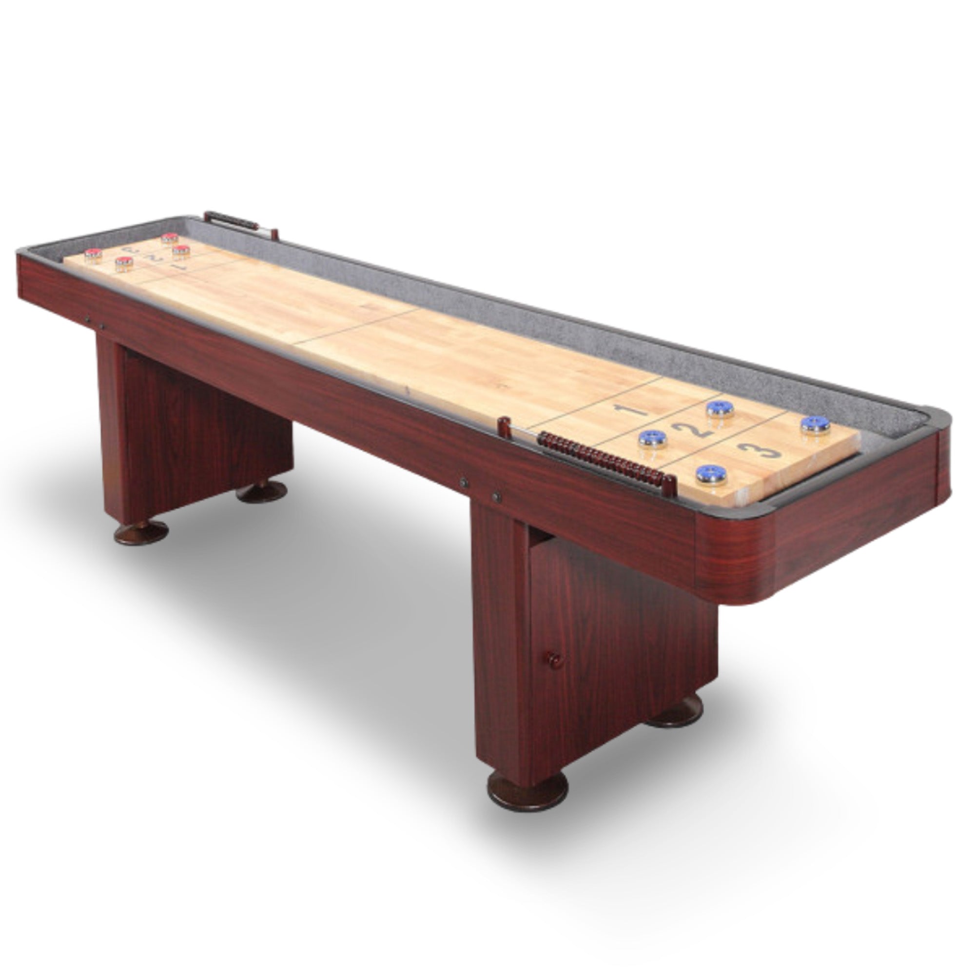 Challenger 12 ft Shuffleboard Table – Dark Cherry Finish