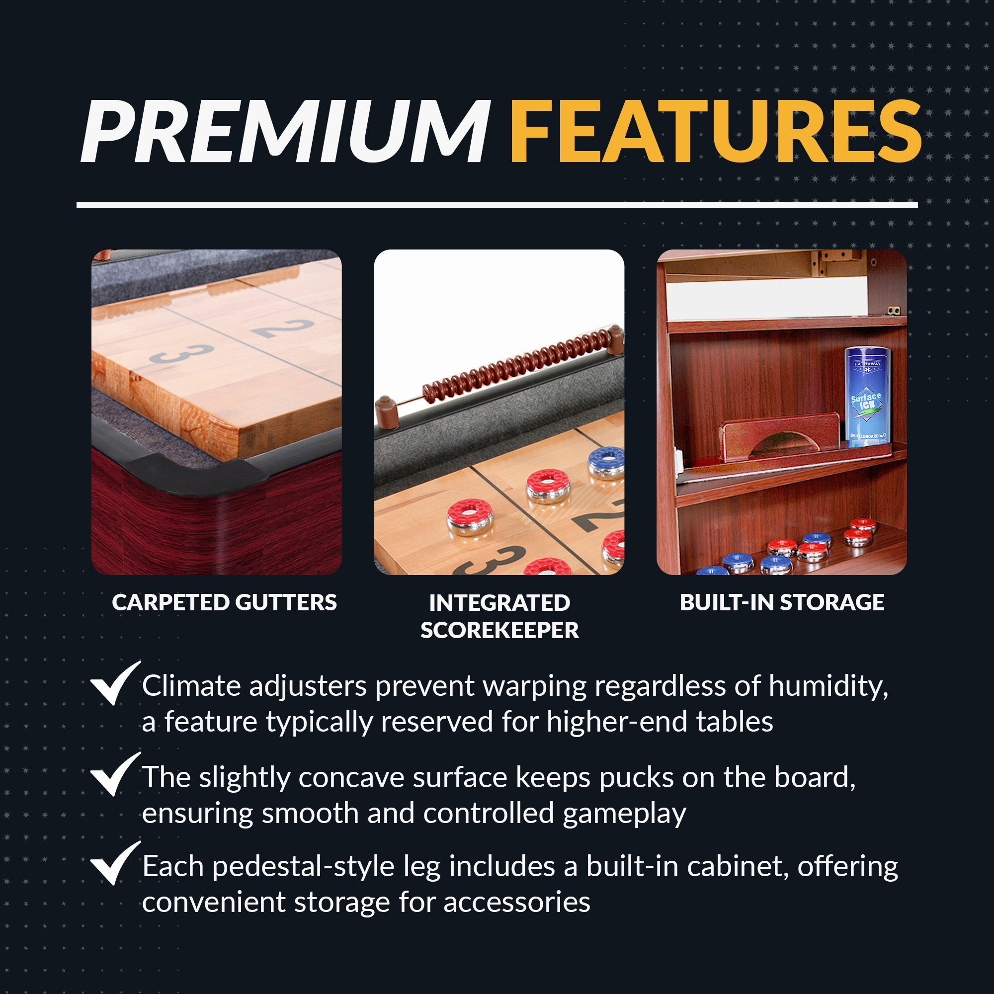 Challenger 12 ft Shuffleboard Table – Dark Cherry Finish