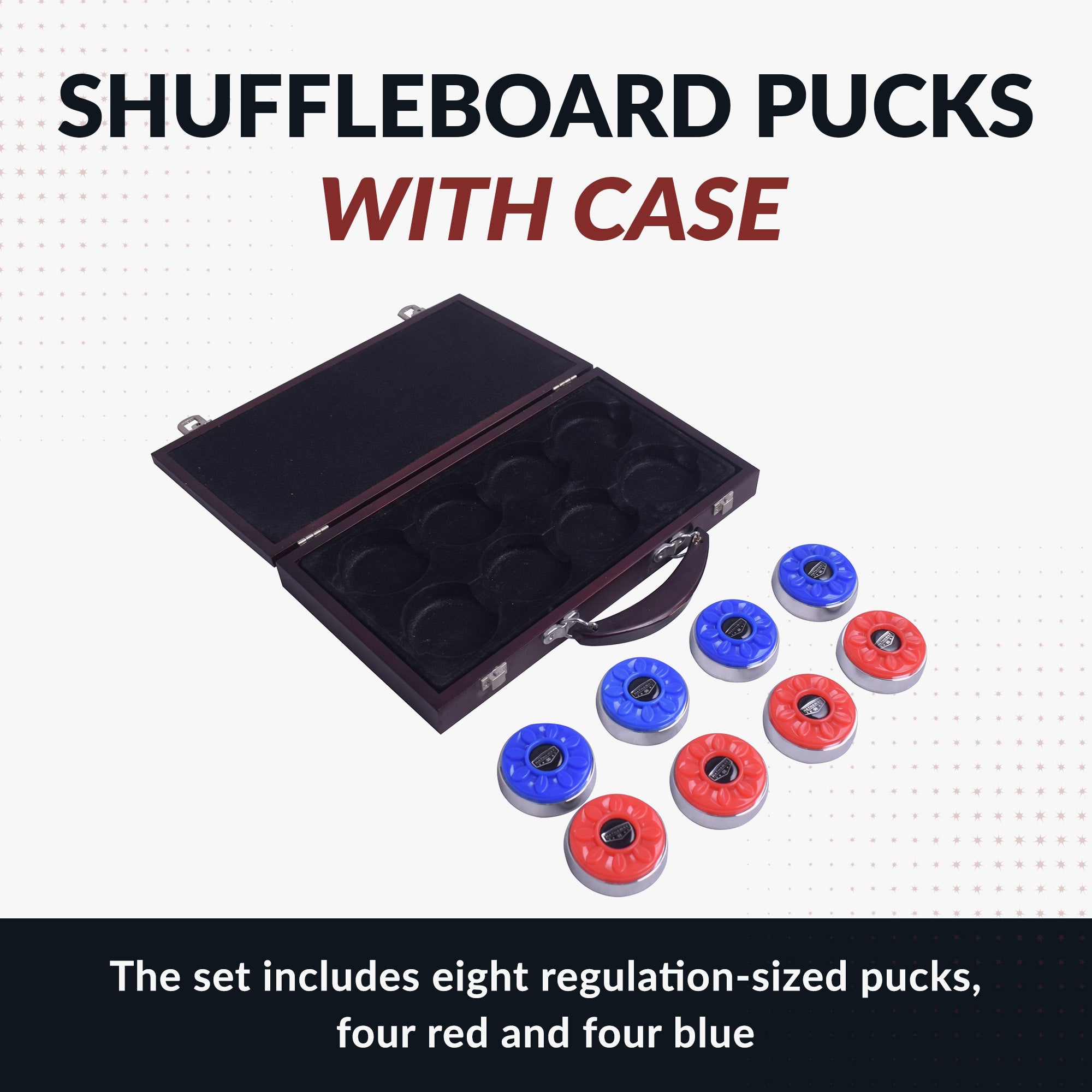 Shuffleboard Pucks with Case - Pro Series - Set of 8