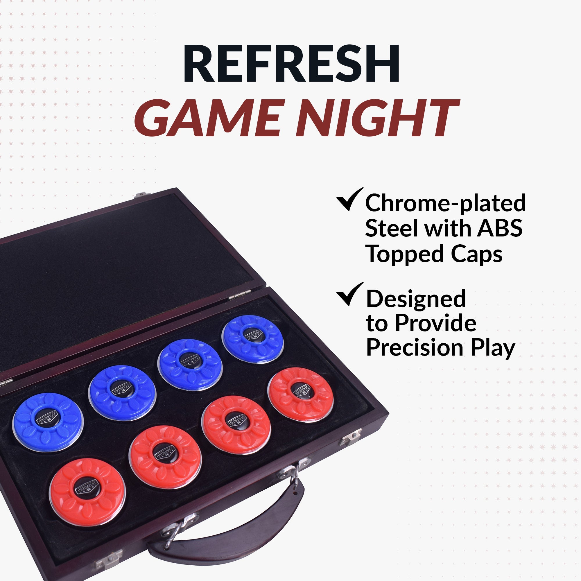 Shuffleboard Pucks with Case - Pro Series - Set of 8