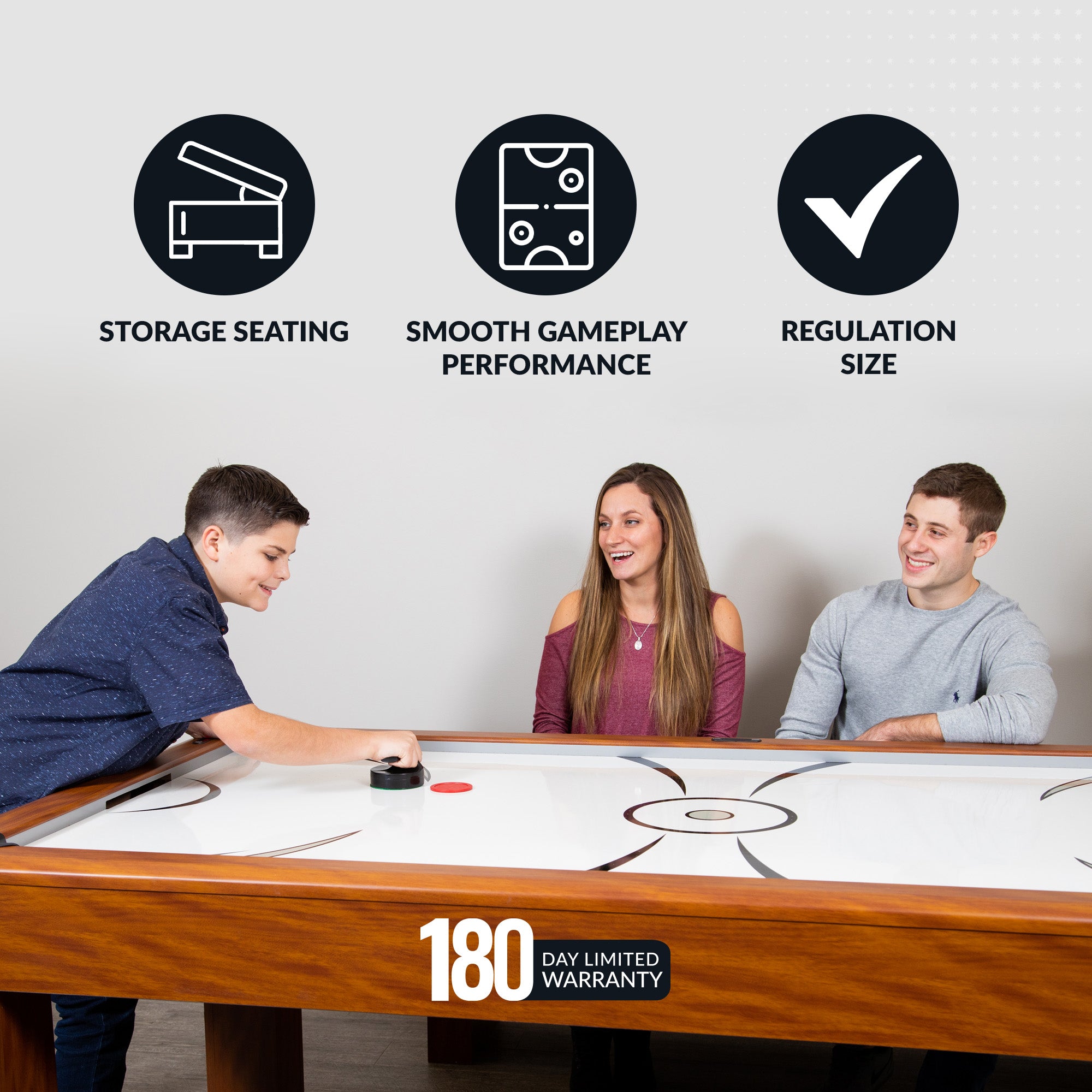 Sherwood 7 ft Air Hockey Table Combo Set with Benches