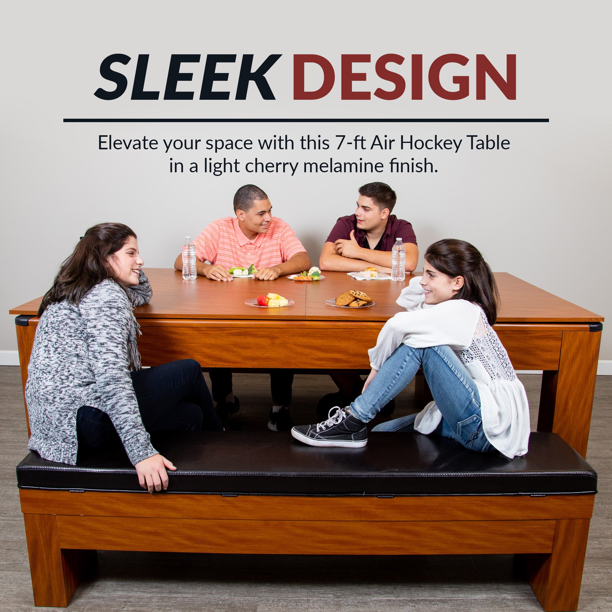 Sherwood 7 ft Air Hockey Table Combo Set with Benches