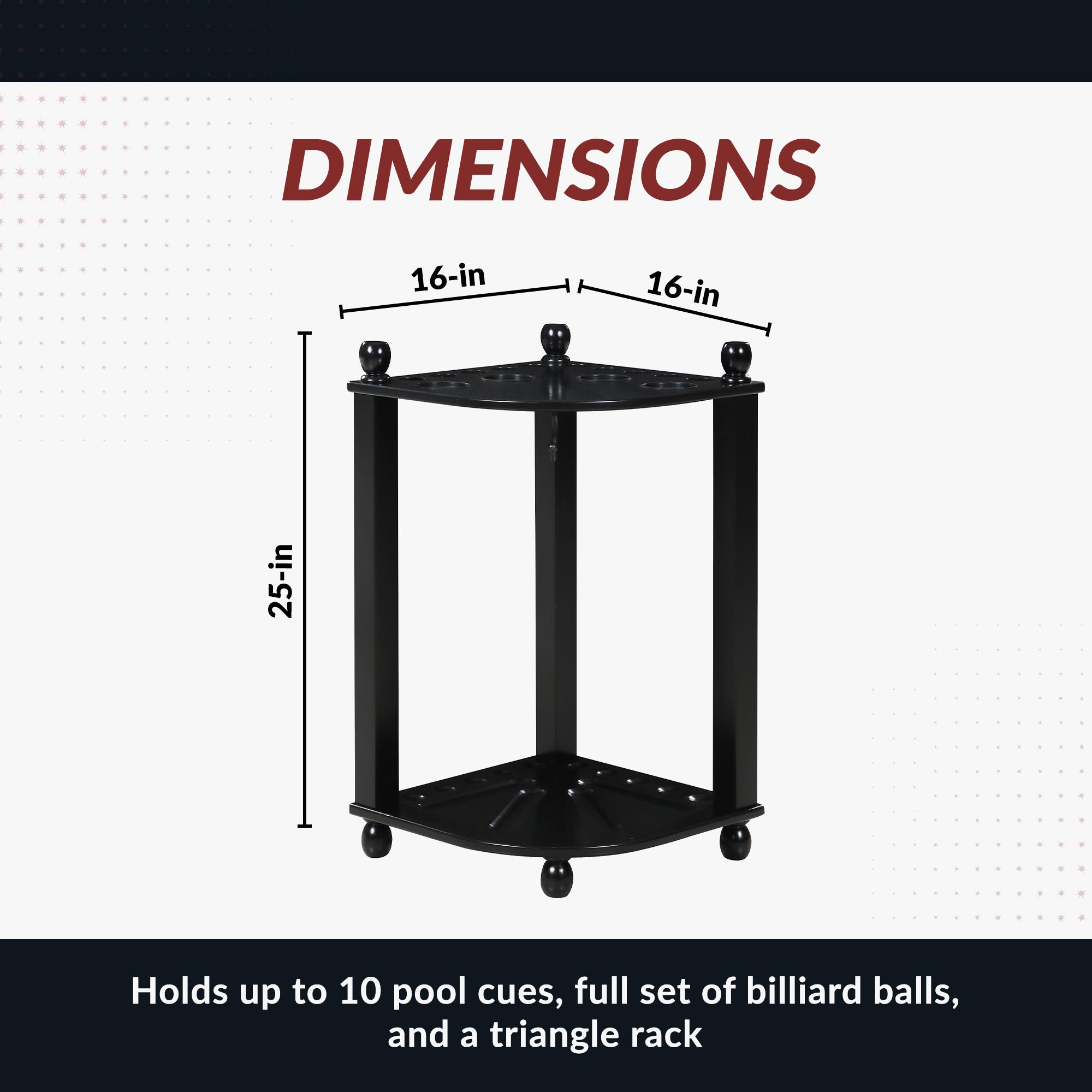 Regent 28" Corner Floor Billiard Cue Rack