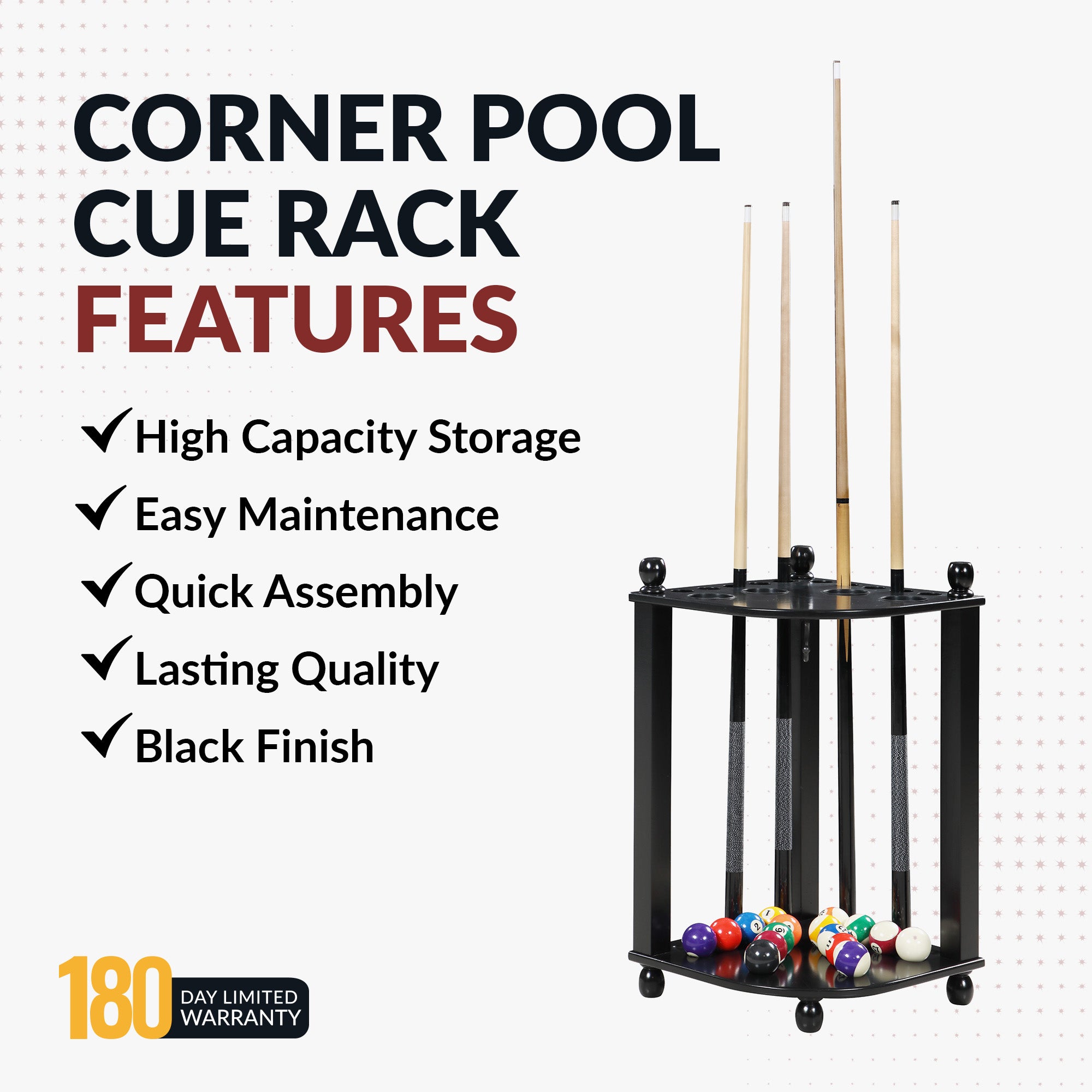 Regent 28" Corner Floor Billiard Cue Rack