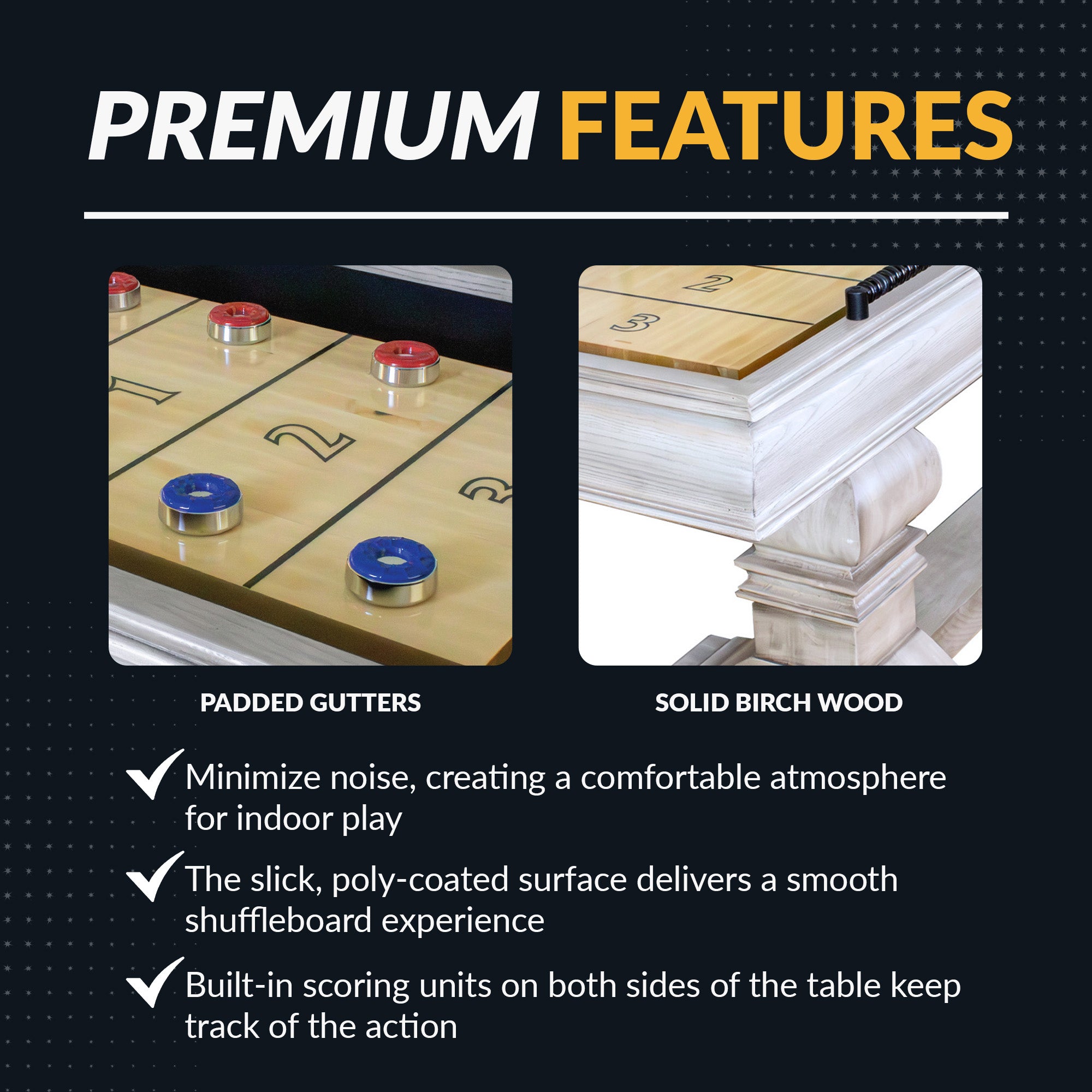 Montecito 12 ft Shuffleboard Table – Driftwood Finish