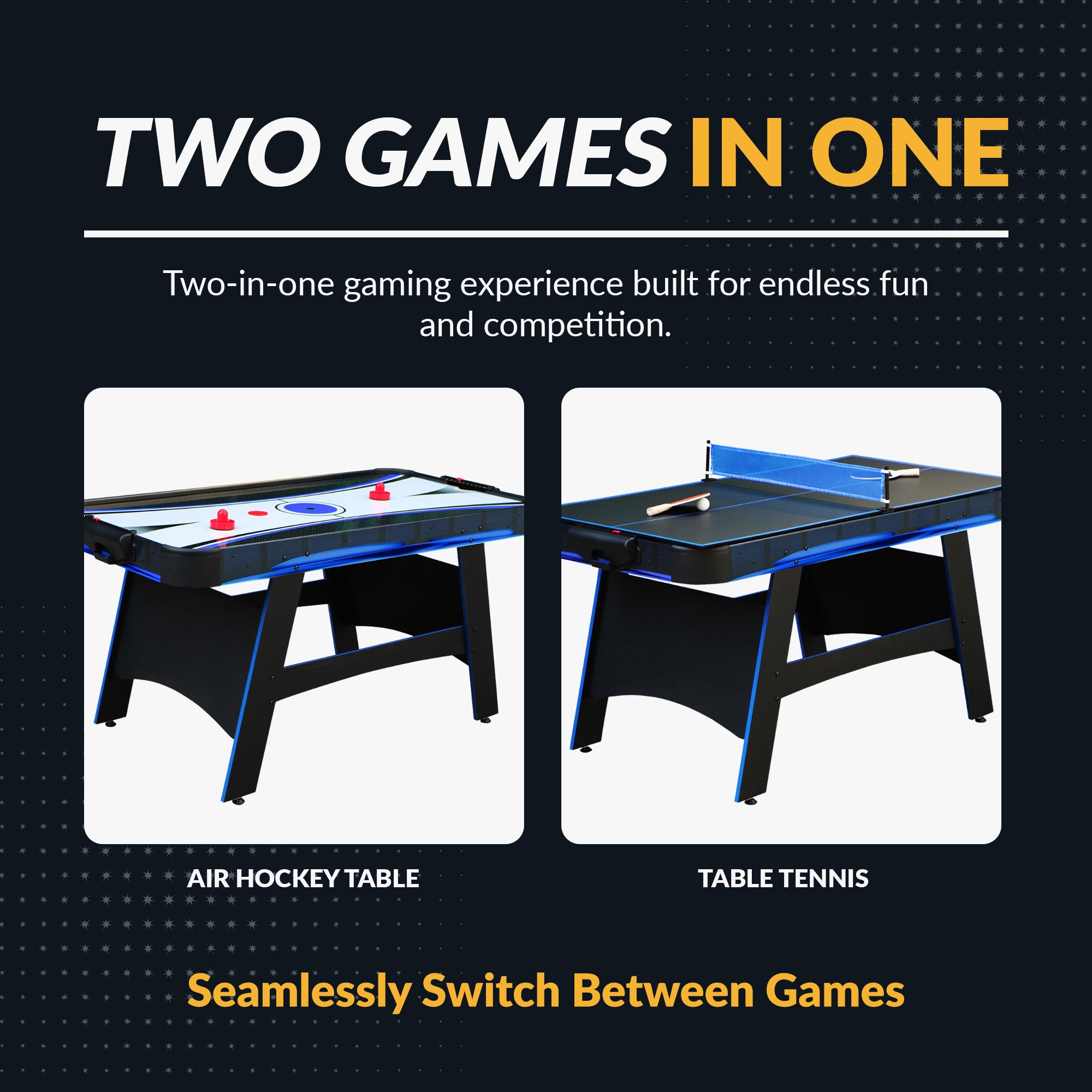 Bandit 60-in Air Hockey Table with Table Tennis Top