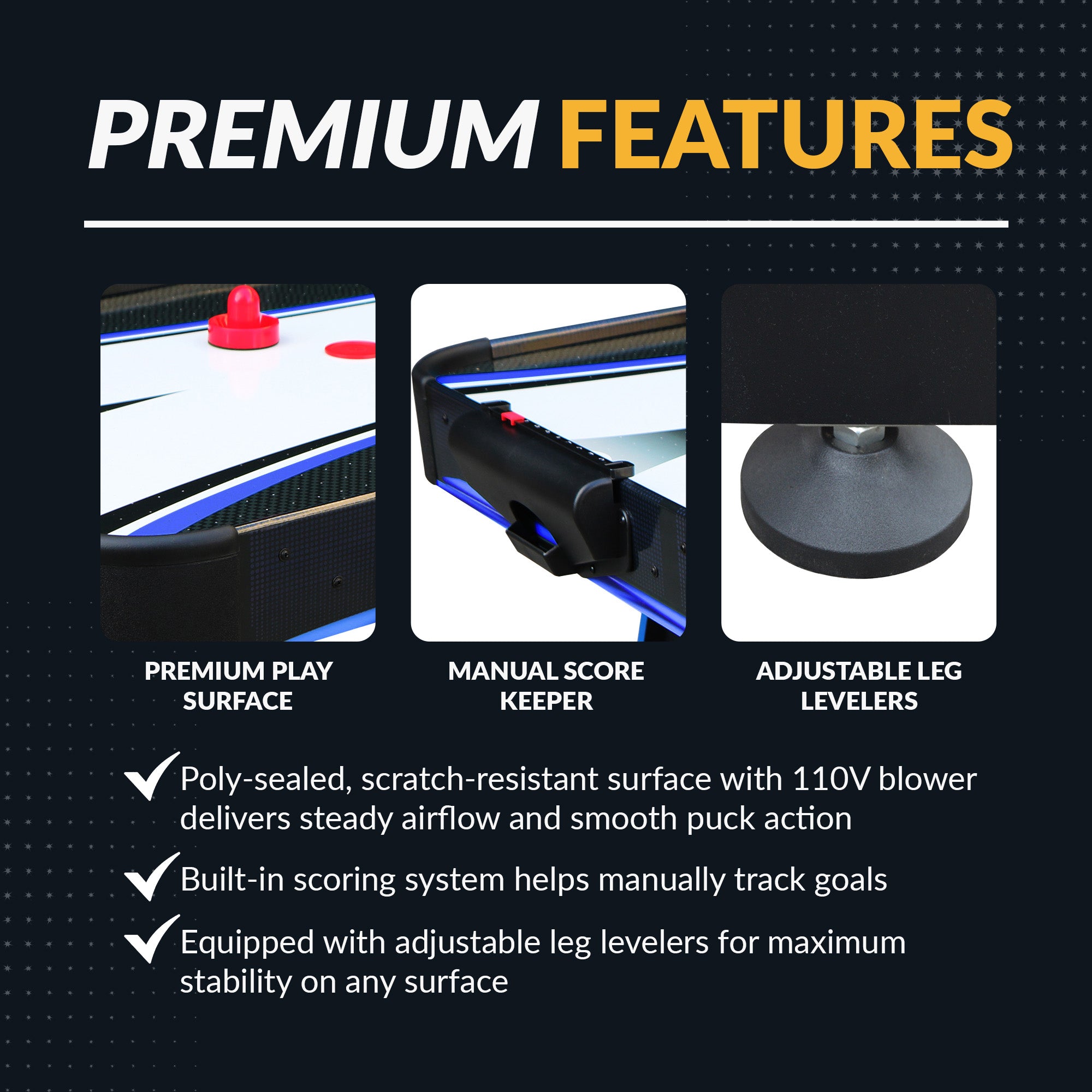Bandit 60-in Air Hockey Table with Table Tennis Top