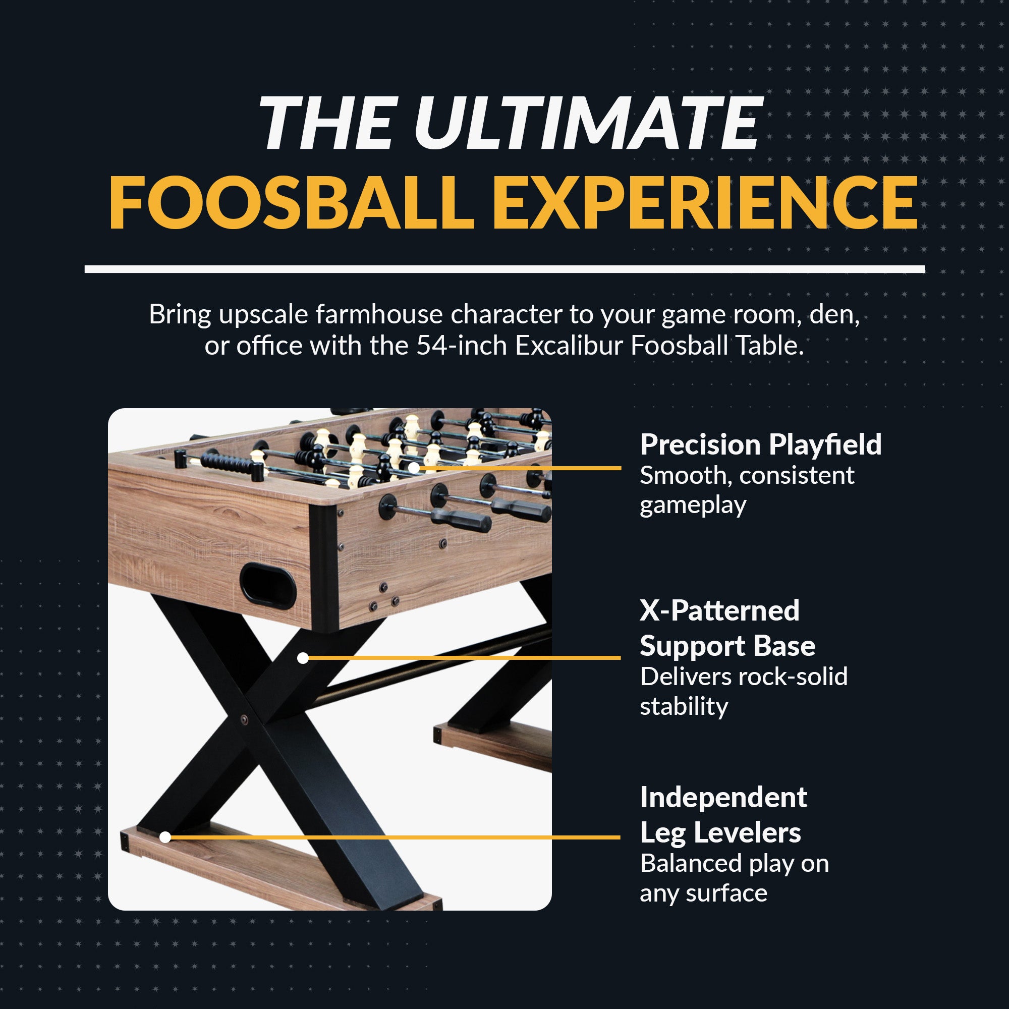 Excalibur 54” Foosball Table – Driftwood Finish