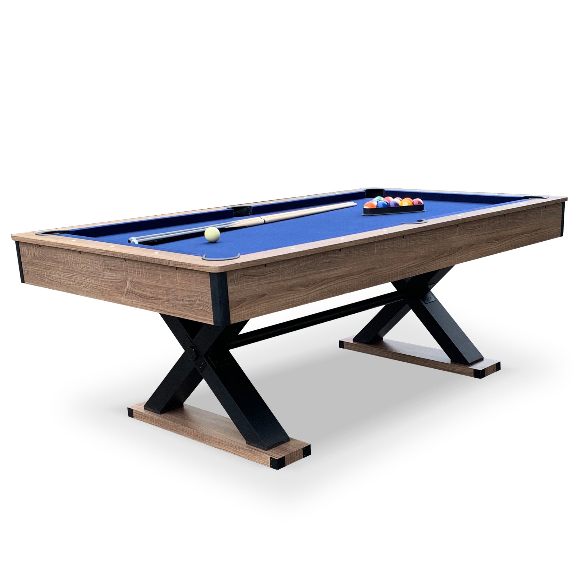 Excalibur 7 ft Pool Table – Driftwood Finish with Blue Felt