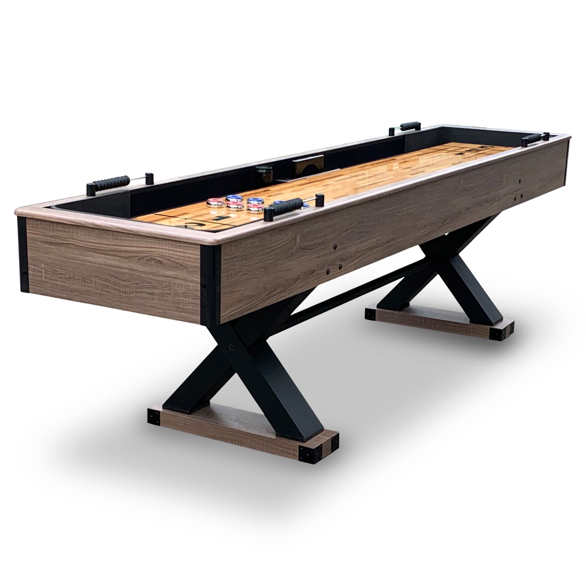 Excalibur 9 ft Shuffleboard Table – Driftwood Finish