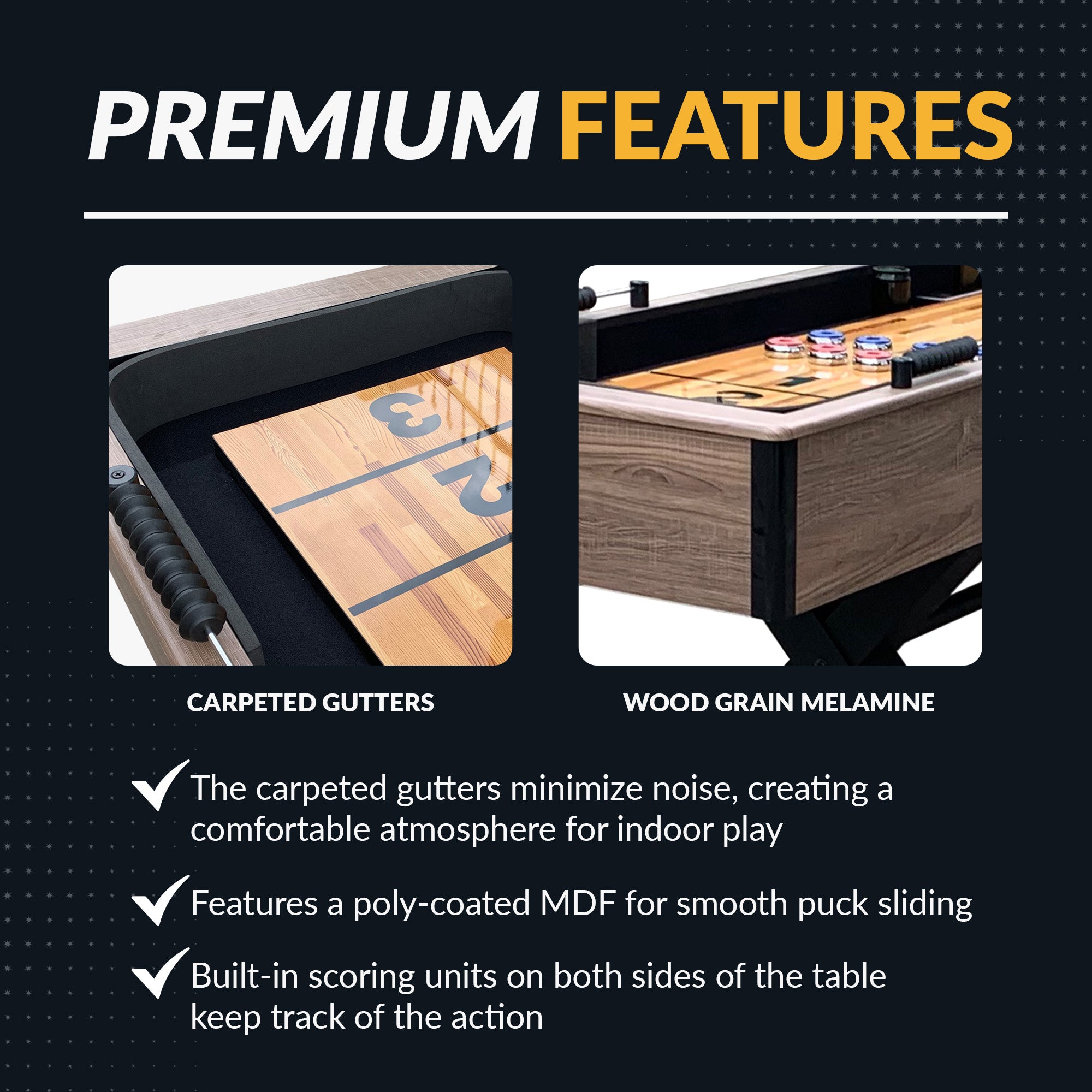 Excalibur 9 ft Shuffleboard Table – Driftwood Finish