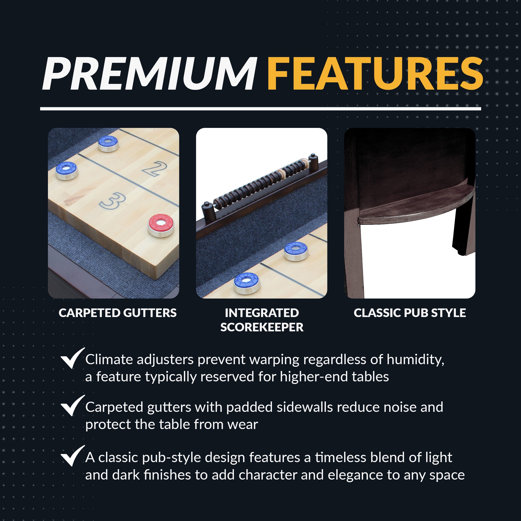 Merlot 12 ft Shuffleboard Table – Espresso Finish
