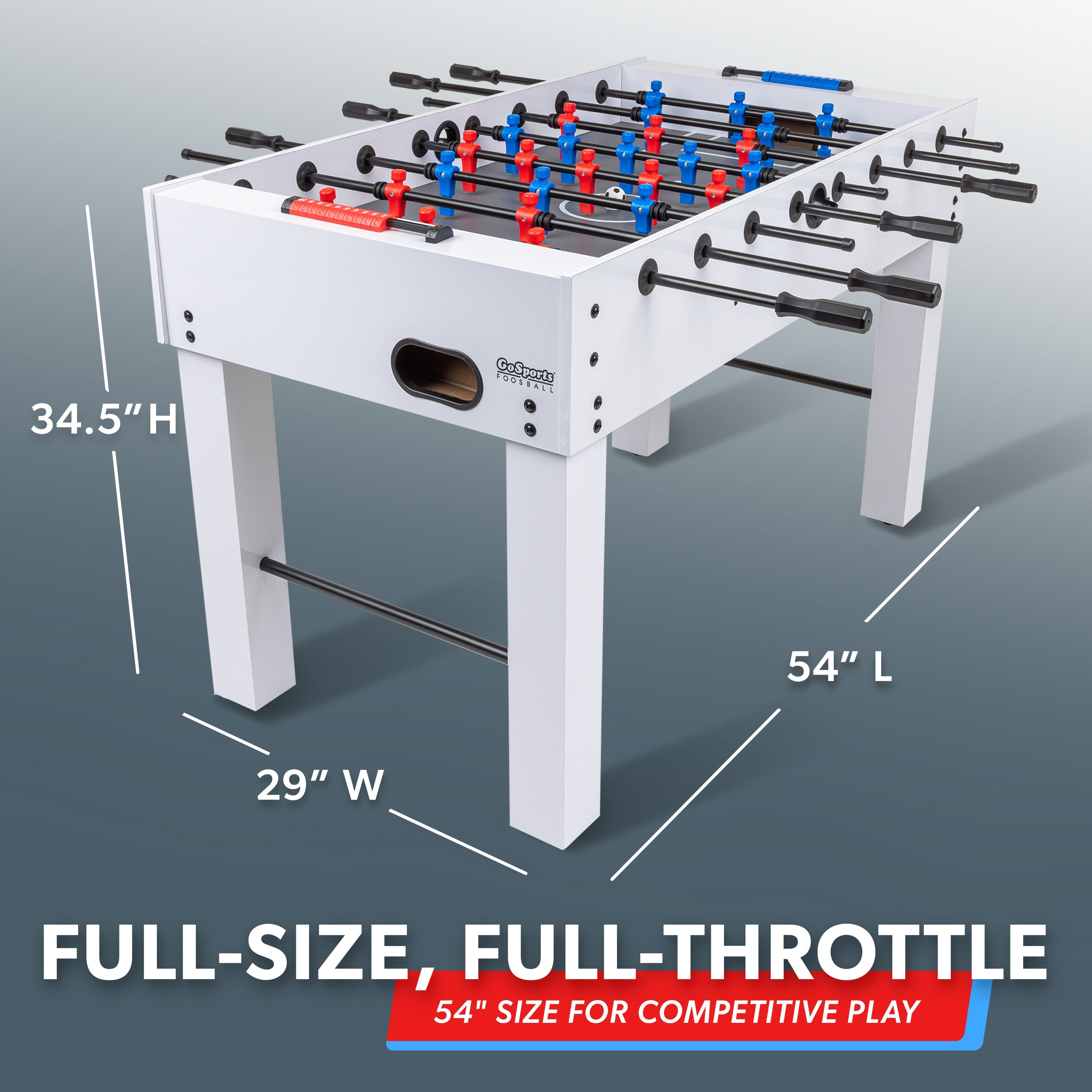 GoSports 54 Inch Full Size Foosball Table - Professional-Grade Game Table for Home